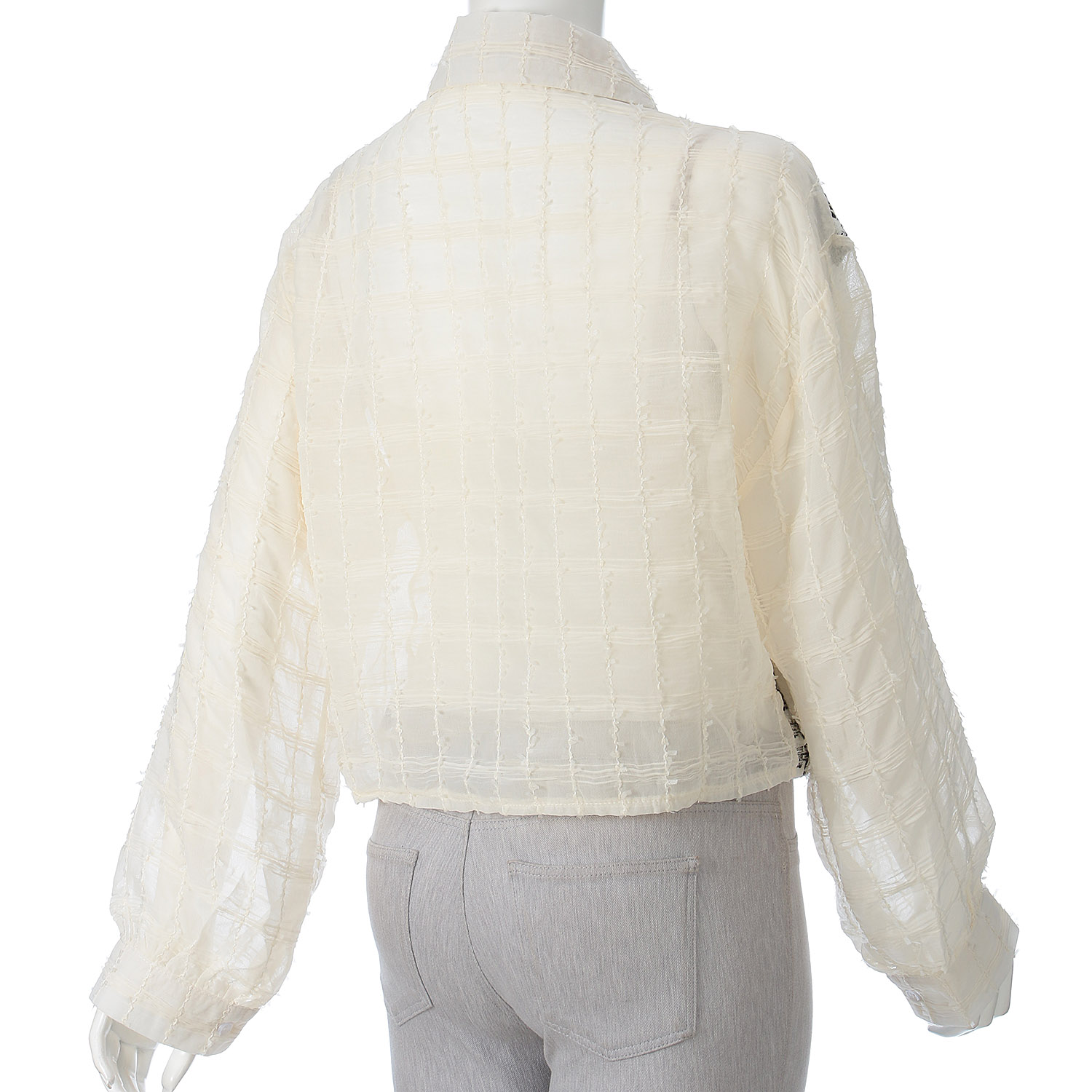 SEVEN SENSE  アシメツイードデザインシアーシャツ - 画像7