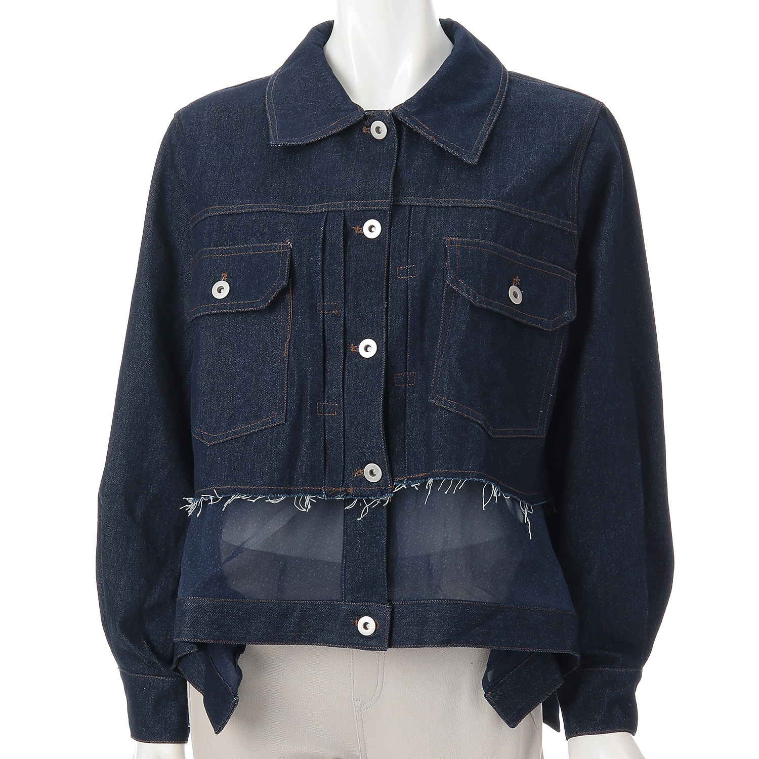 SEVEN SENSE レイヤードヘムシアーデニムジャケット - 画像5