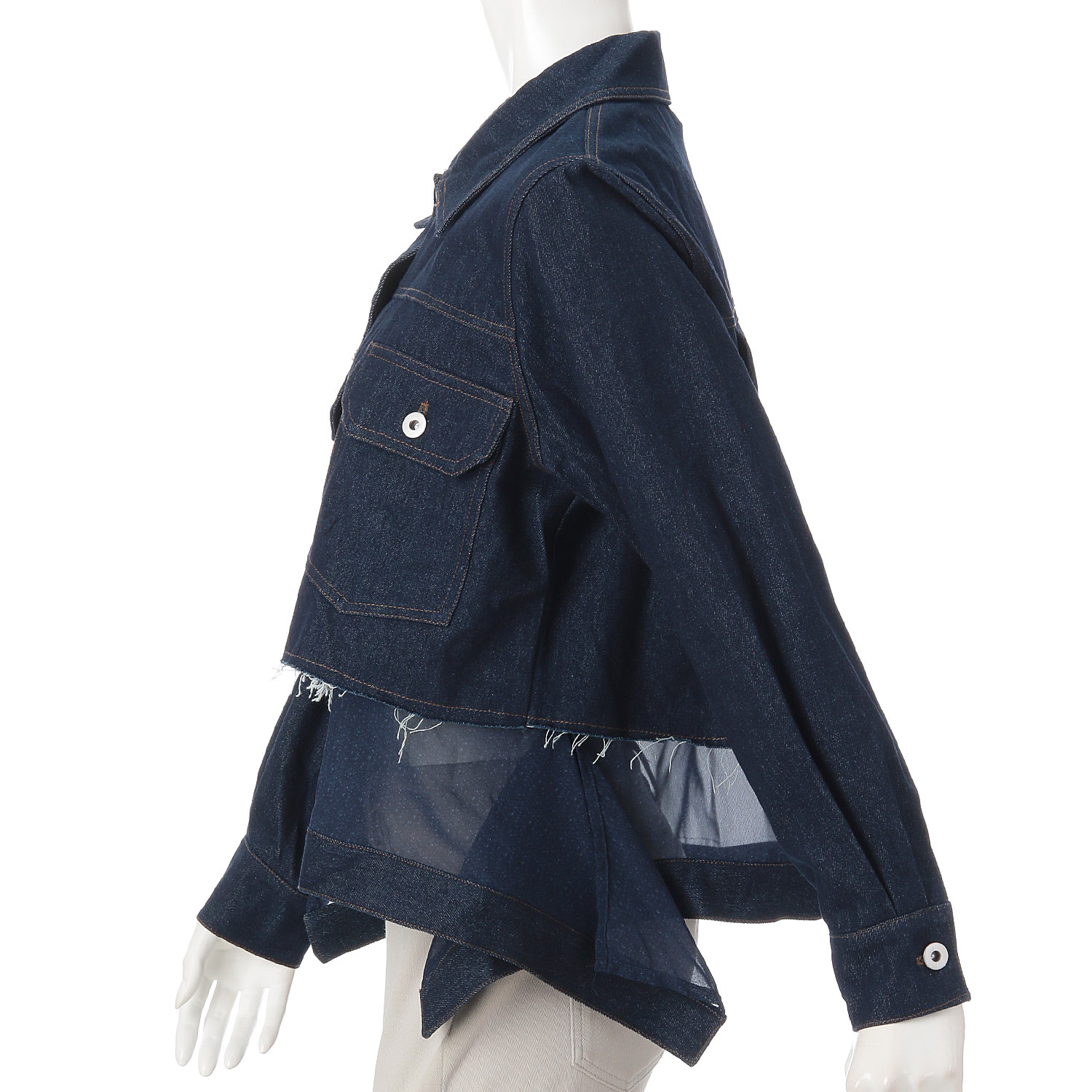 SEVEN SENSE レイヤードヘムシアーデニムジャケット - 画像6