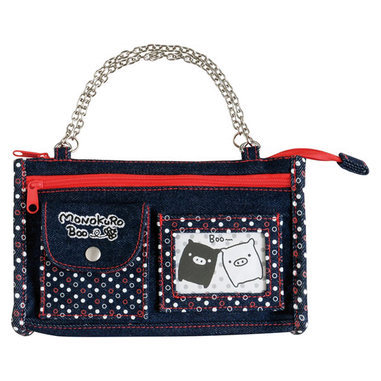 サンエックス サンエックスユニバース チェーン付ポーチ モノクロブー - 画像1