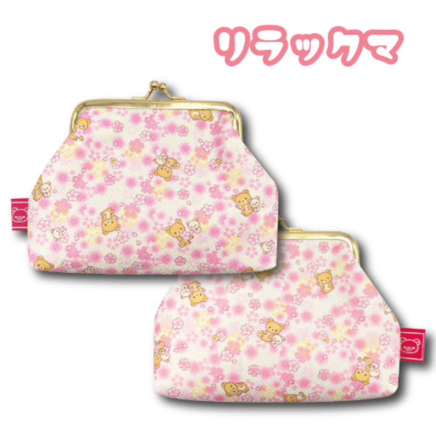 リラックマ がま口ポーチ 桜柄 - 画像1
