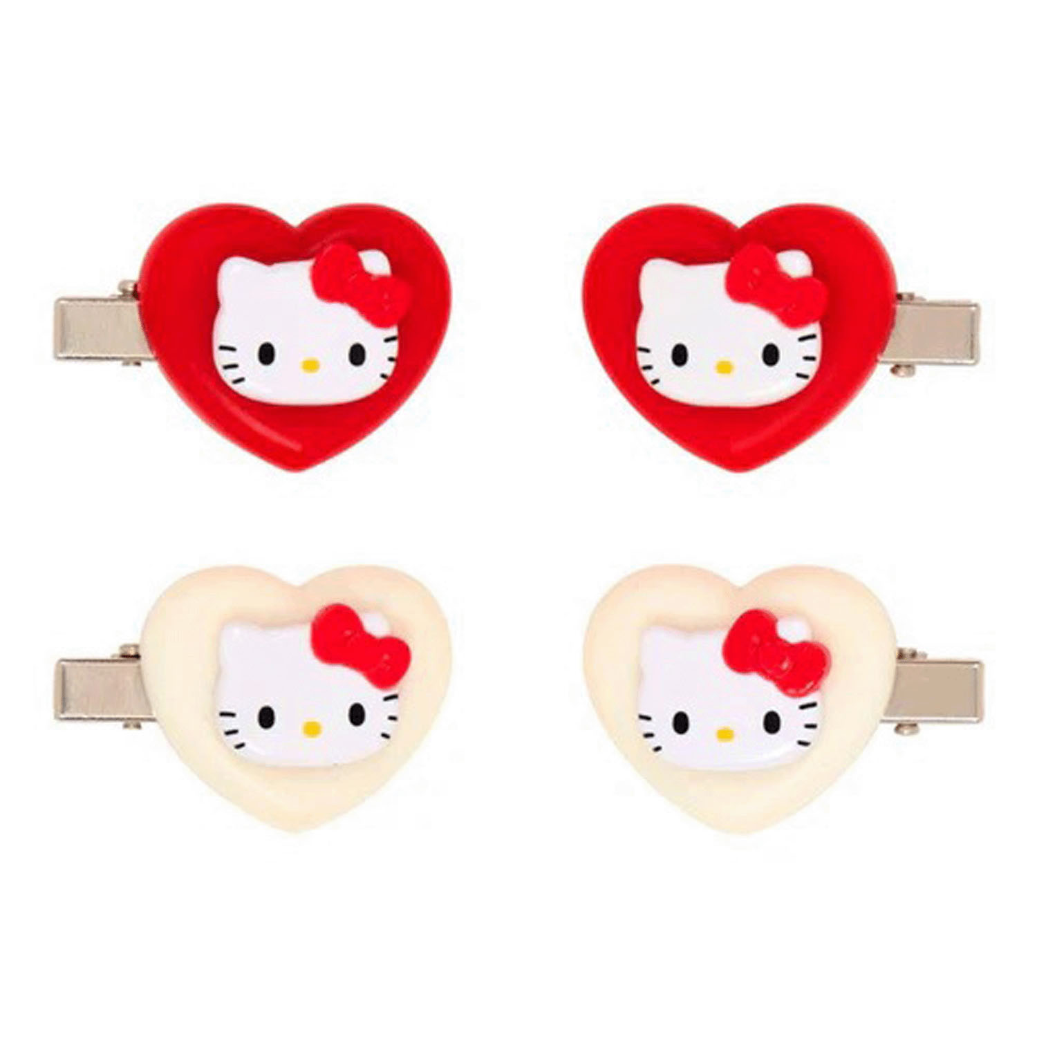 ハローキティ ミニヘアクリップ4個セット  ハート - 画像2