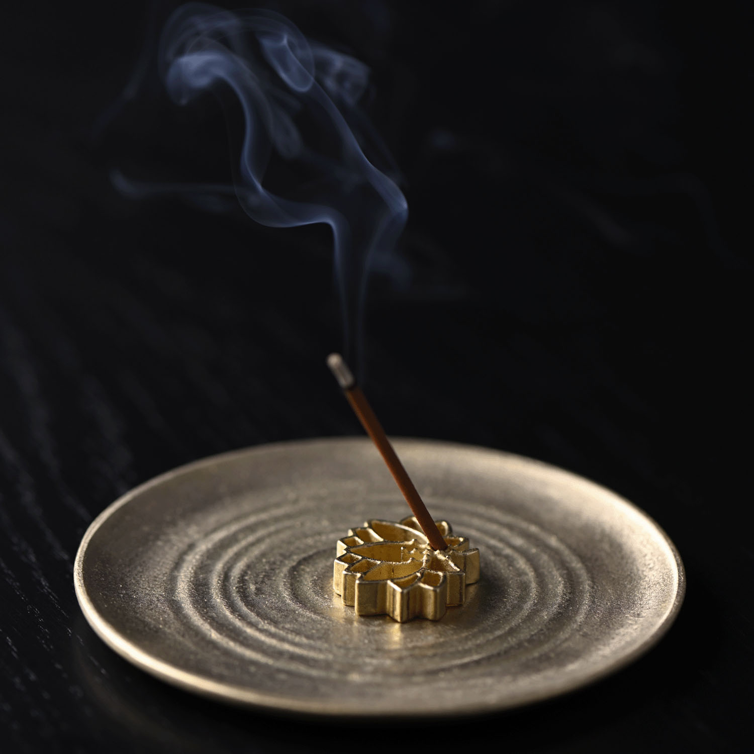 銀雅堂 皿付き香立 蓮華 - 画像1