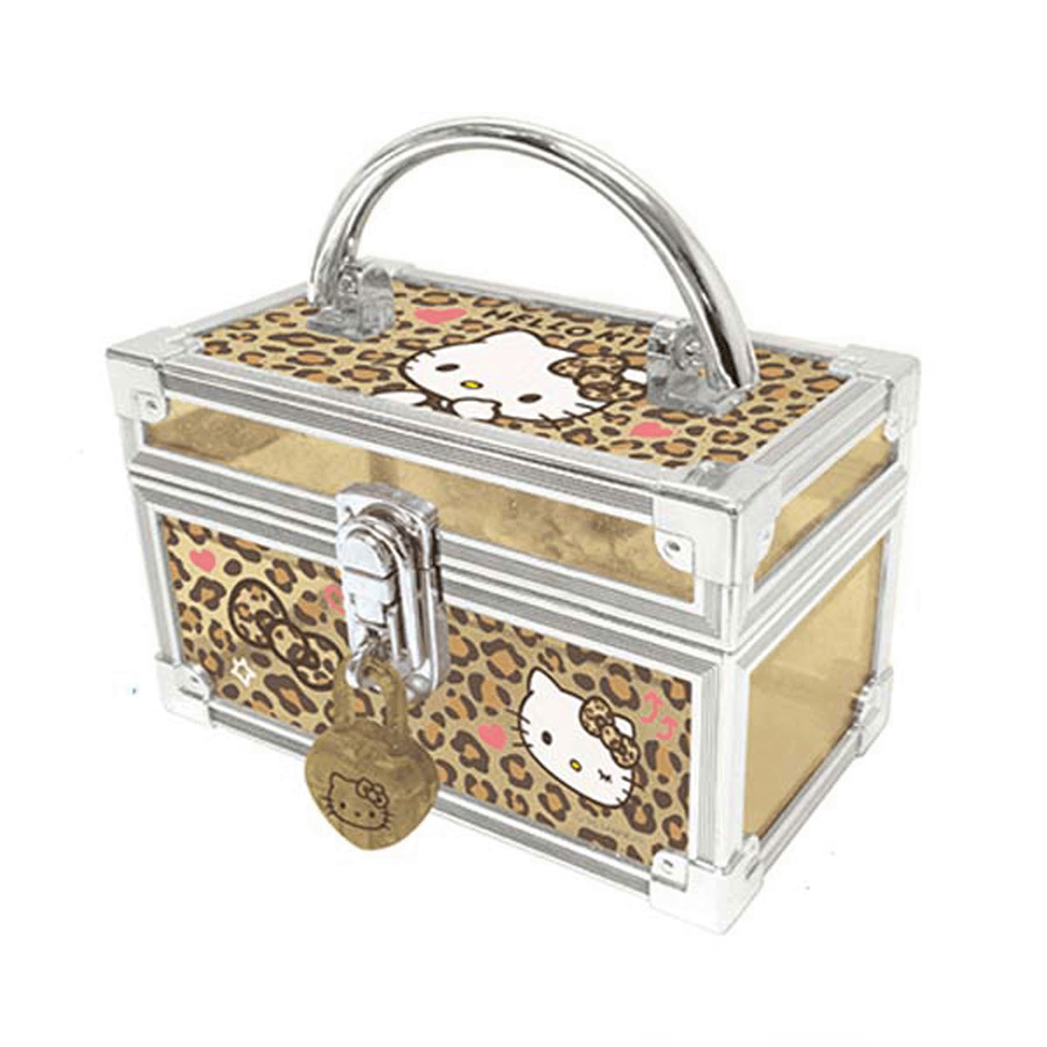 ハローキティ 鍵付きミニバニティケース ヒョウ柄