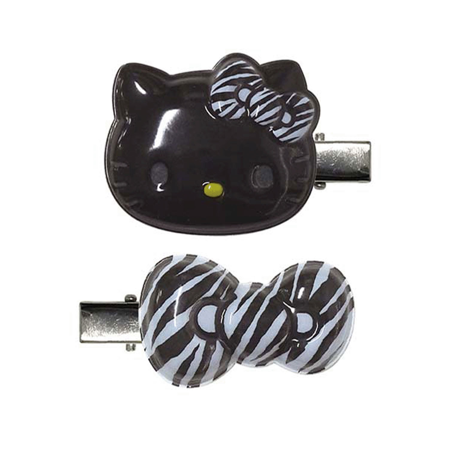 ハローキティ ぷっくりったいヘアクリップ2P ゼブラ柄