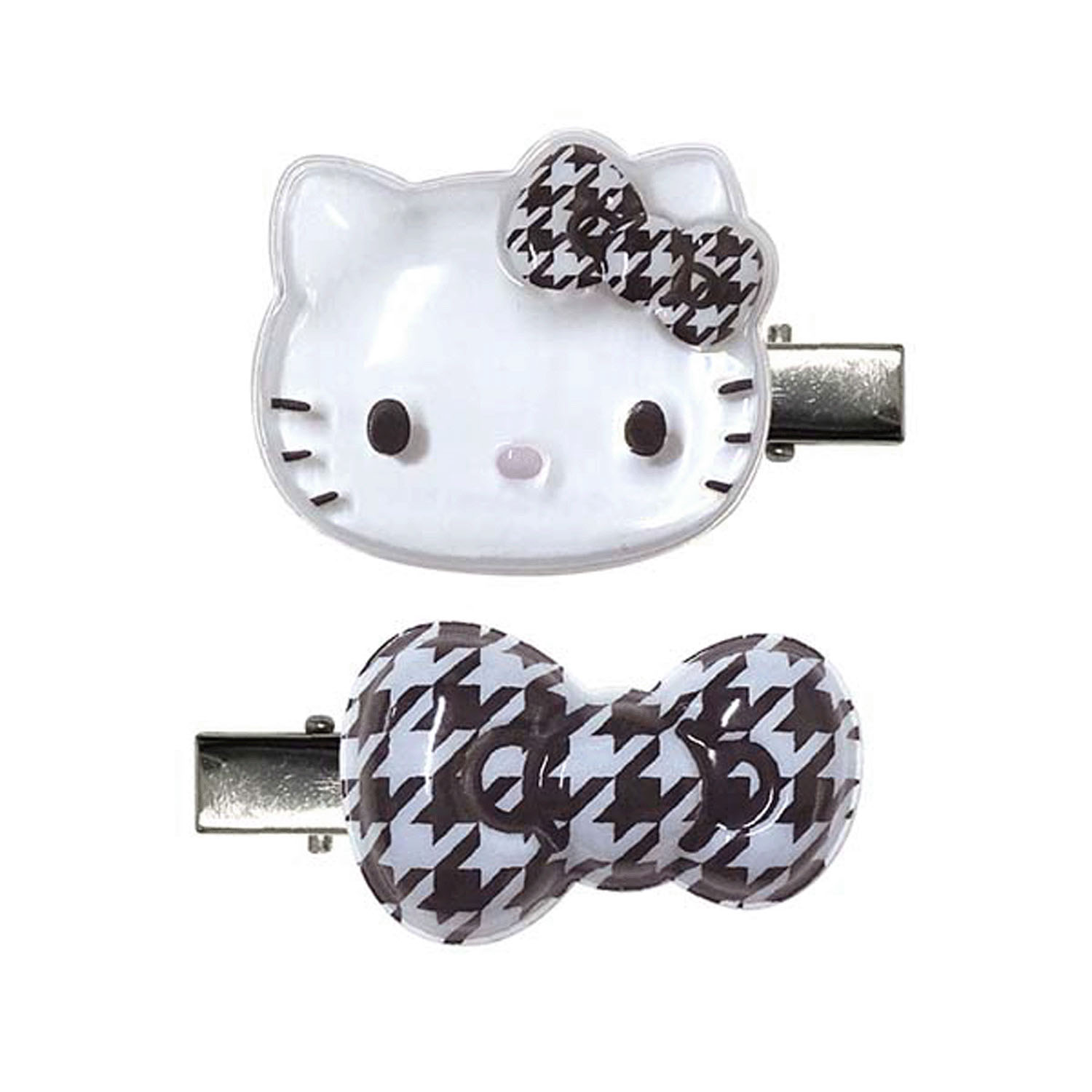 ハローキティ ぷっくりったいヘアクリップ2P 千鳥格子