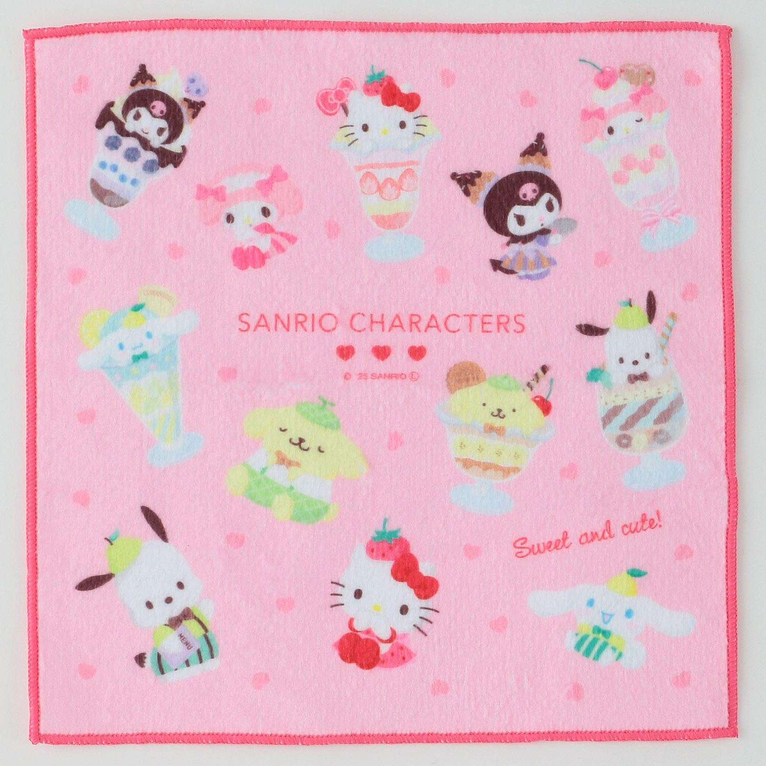 サンリオ ハローキティ タオルハンカチ パフェ柄 - 画像2