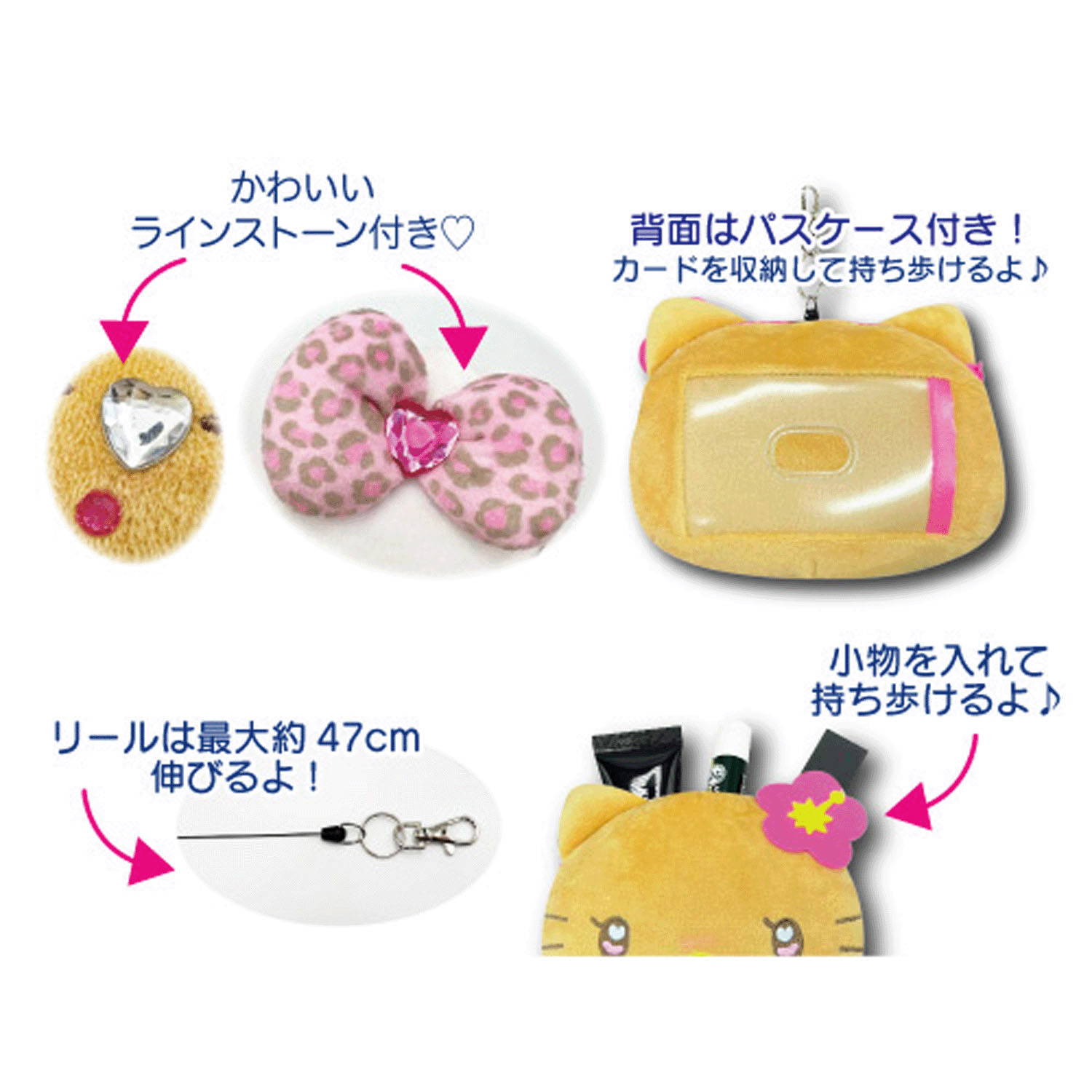 サンリオ フェイスリールパスケース ギャル3 ハローキティ Y2K - 画像3