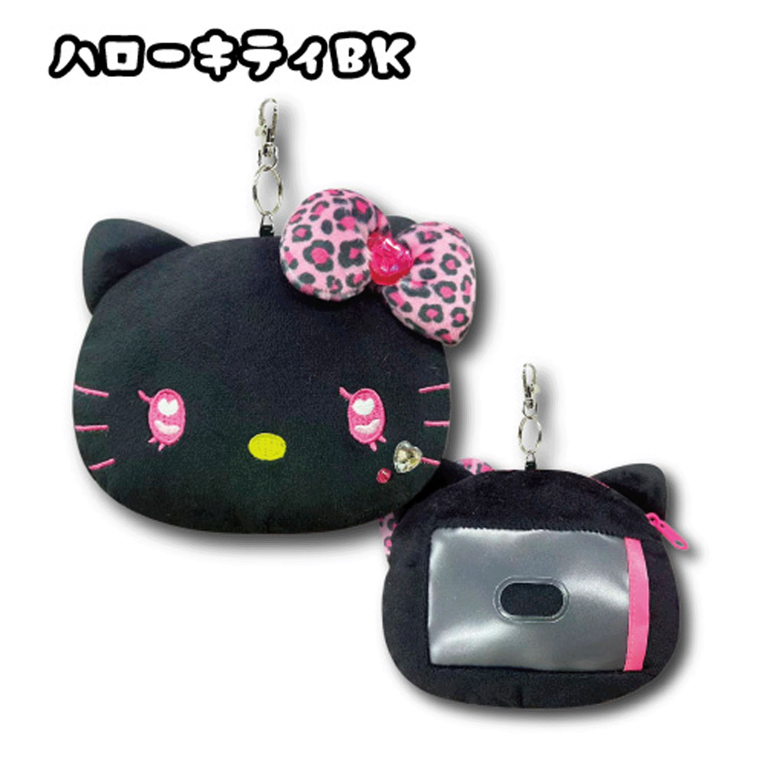 サンリオ フェイスリールパスケース ギャル3 ハローキティ BK