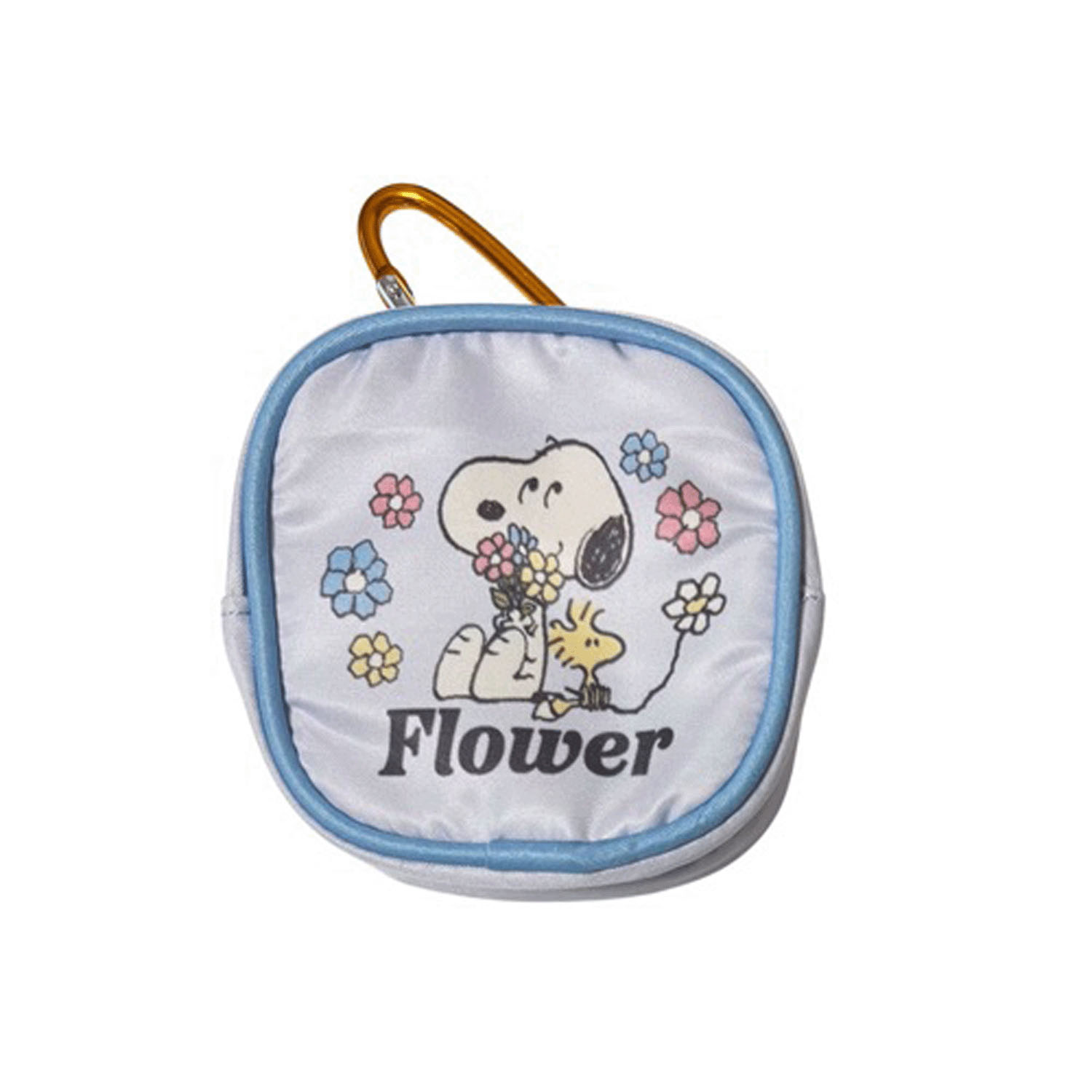 ピーナッツ スヌーピー カラビナ付きミニポーチ 花 - 画像1