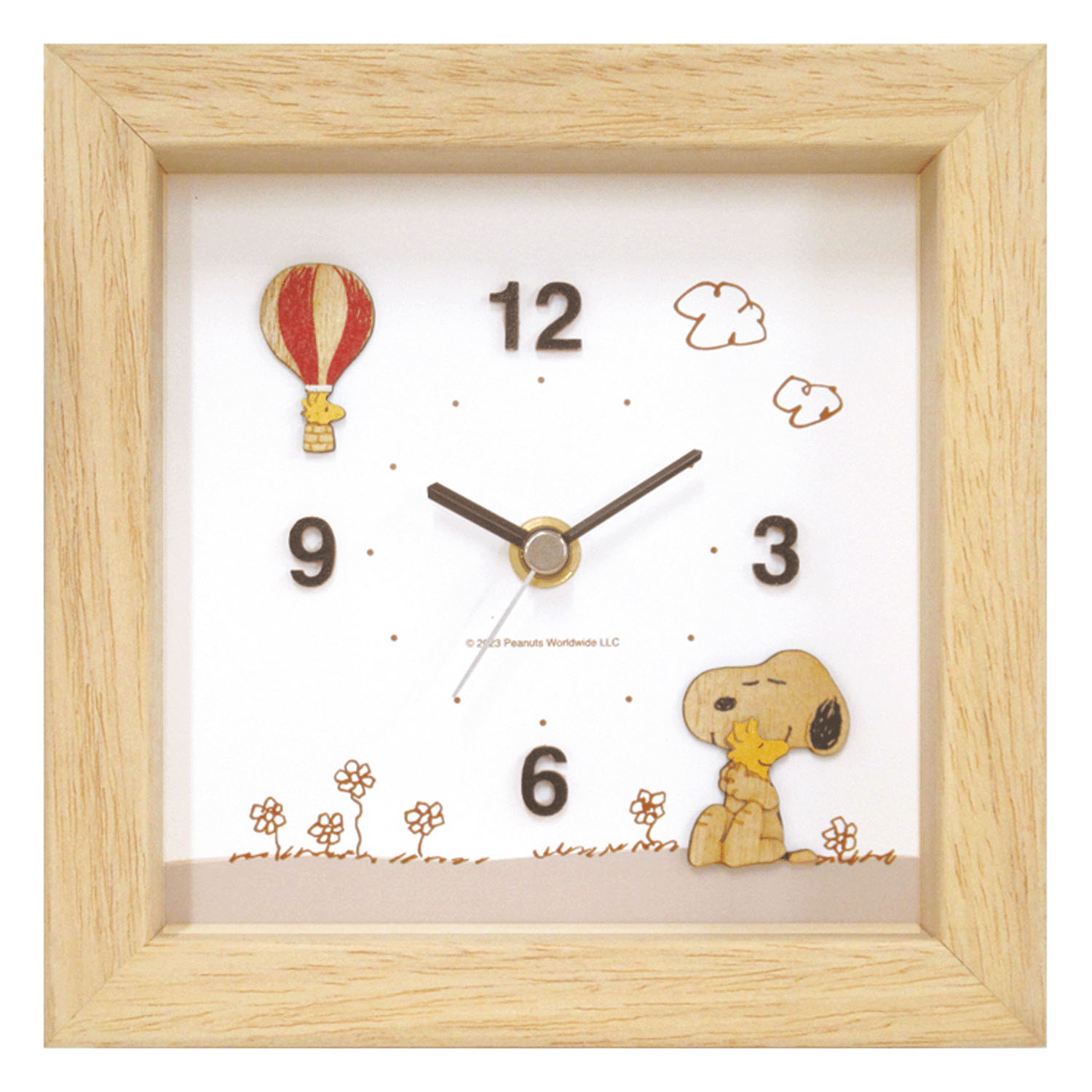 スヌーピー ウッドパーツクロック卓上 ナチュラル - 画像1