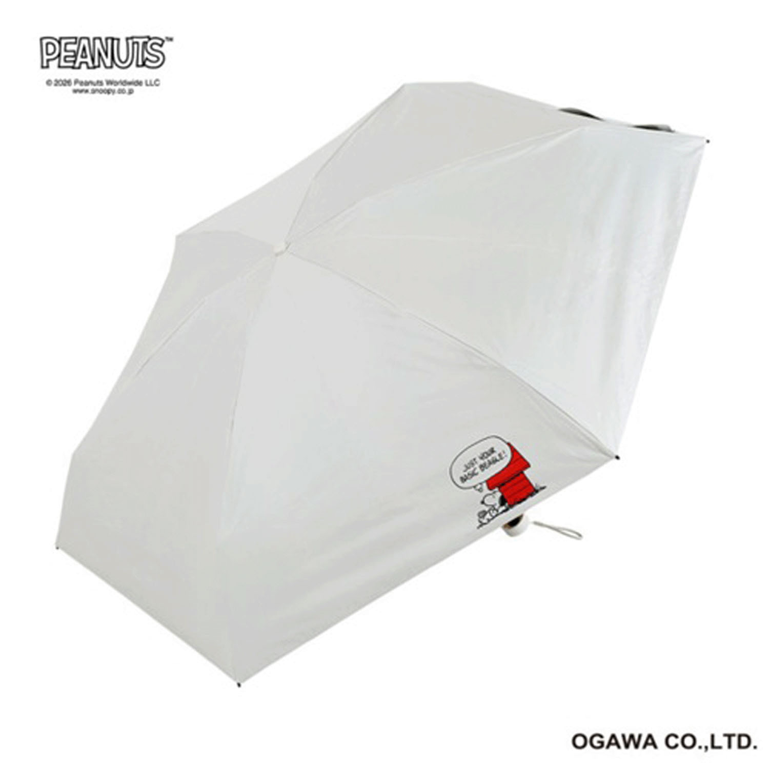 ピーナッツ スヌーピー 晴雨兼用折りたたみ傘 ドッグハウス - 画像1