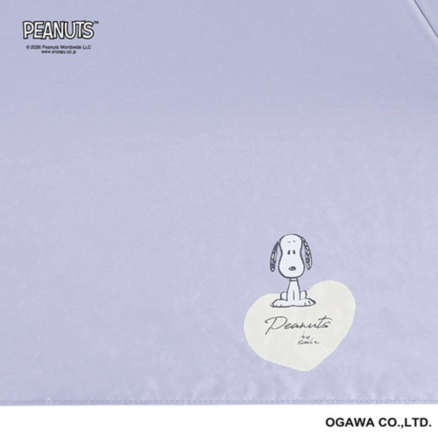 ピーナッツ スヌーピー 晴雨兼用折りたたみ傘 パープル・ハート - 画像2