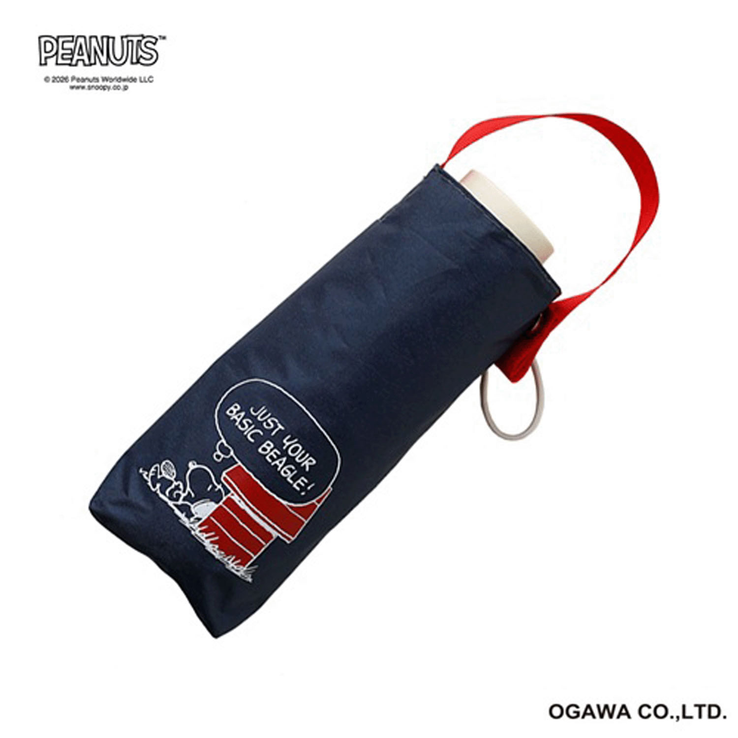 ピーナッツ スヌーピー 晴雨兼用折りたたみ傘 ブラック・ハウス - 画像3