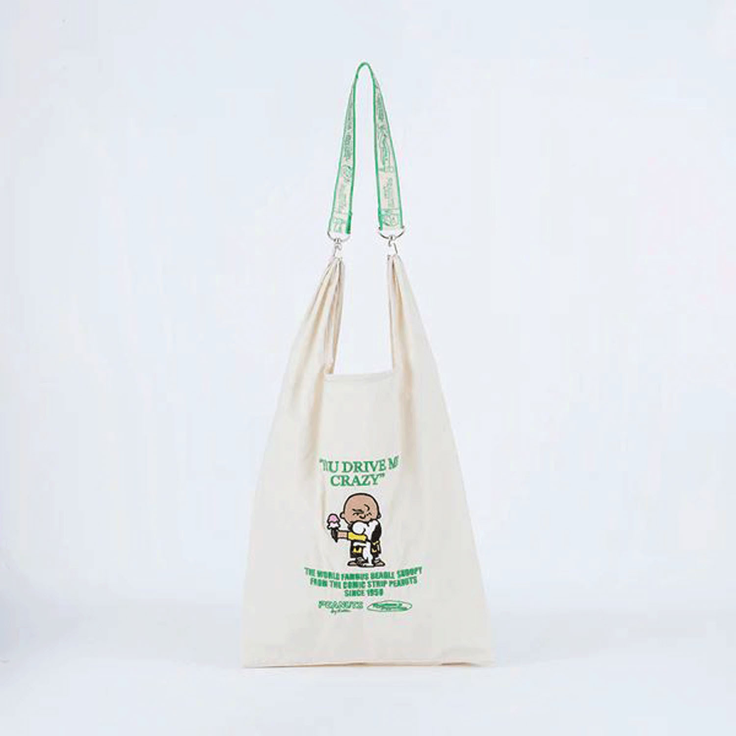 PEANUTS ストラップ付きショッパーバッグ アイボリー - 画像1
