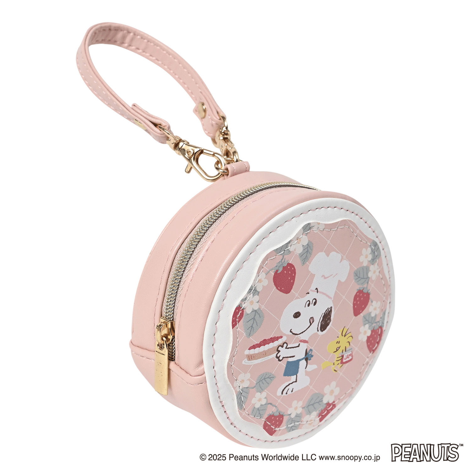 スヌーピー ラウンドマカロンポーチ ストロベリー