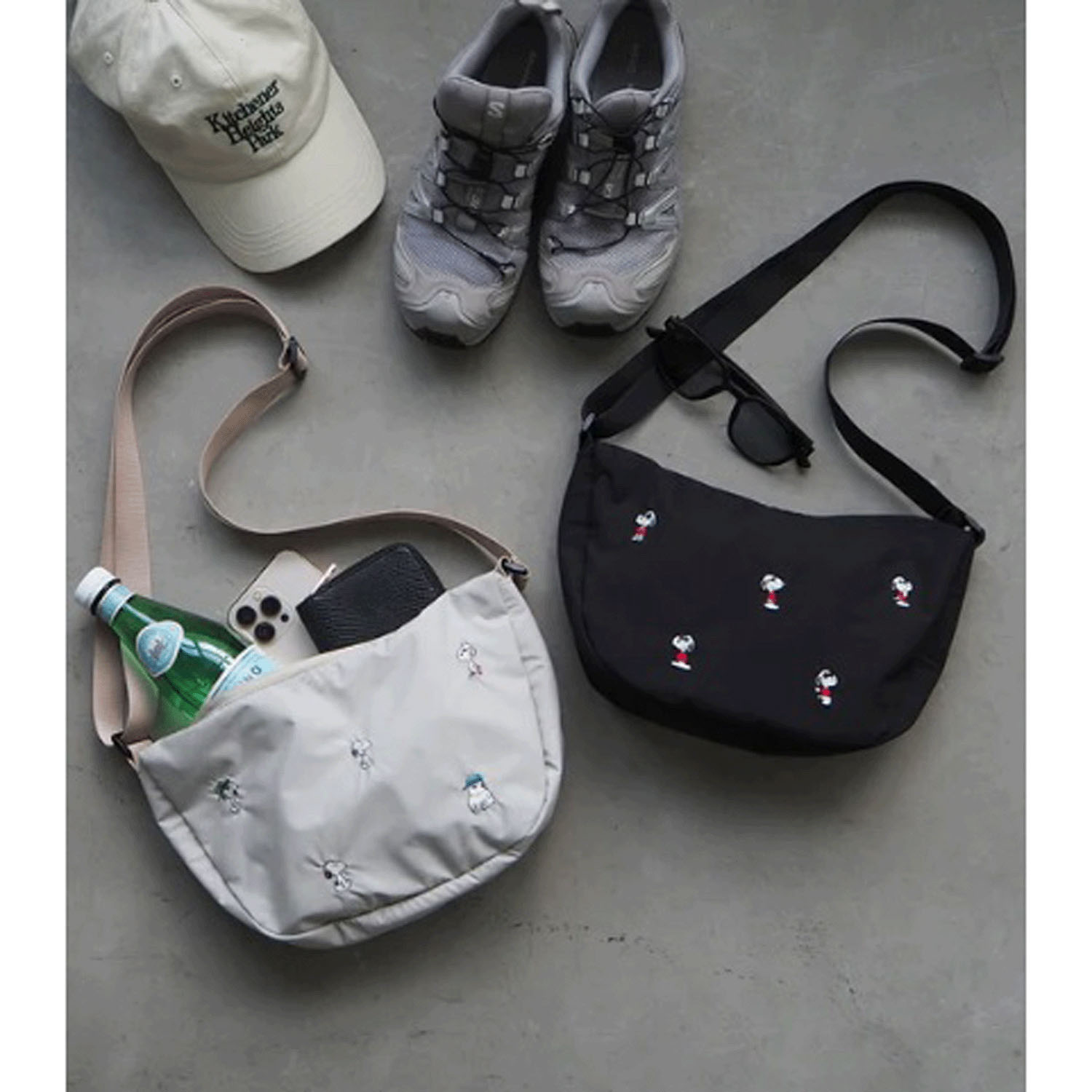 スヌーピー（PEANUTS） SOLEILポケッタブルショルダー BLACK - 画像3