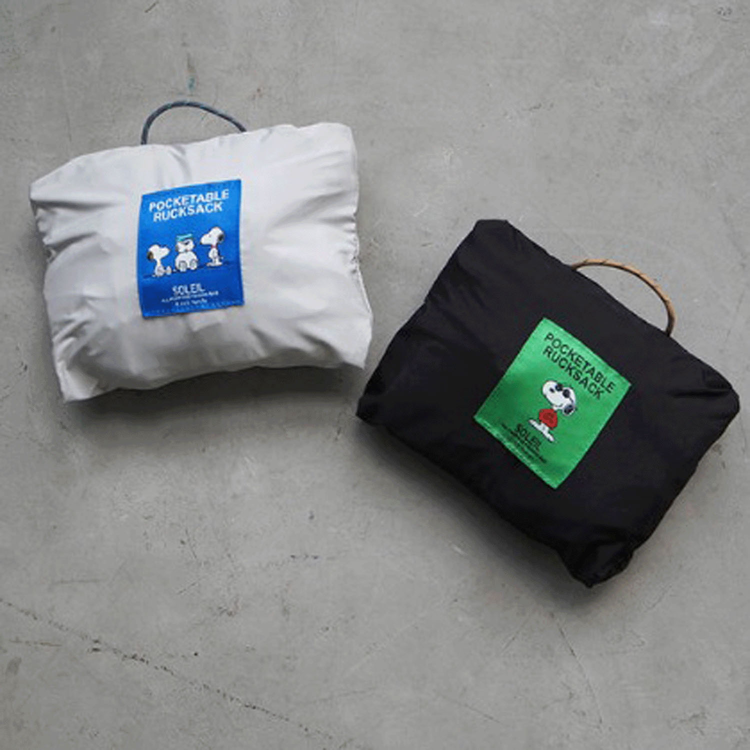 スヌーピー（PEANUTS） SOLEILポケッタブル2WAYリュック BLACK - 画像6