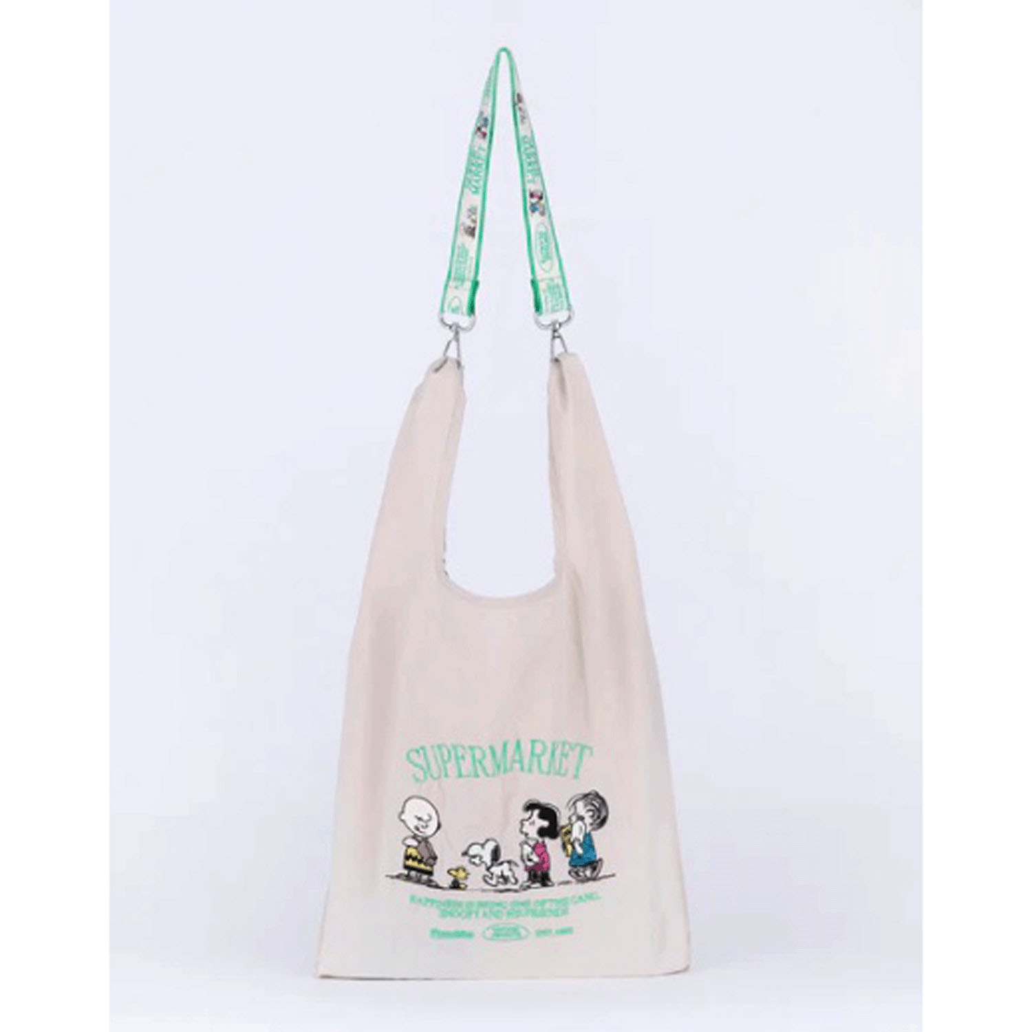 スヌーピー ストラップ付きショッパーバッグ BEIGE - 画像1