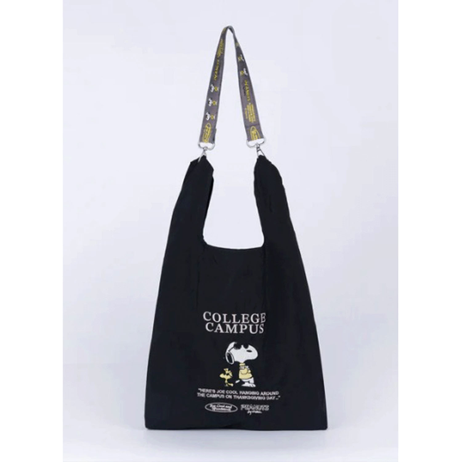 スヌーピー ストラップ付きショッパーバッグ BLACK - 画像1