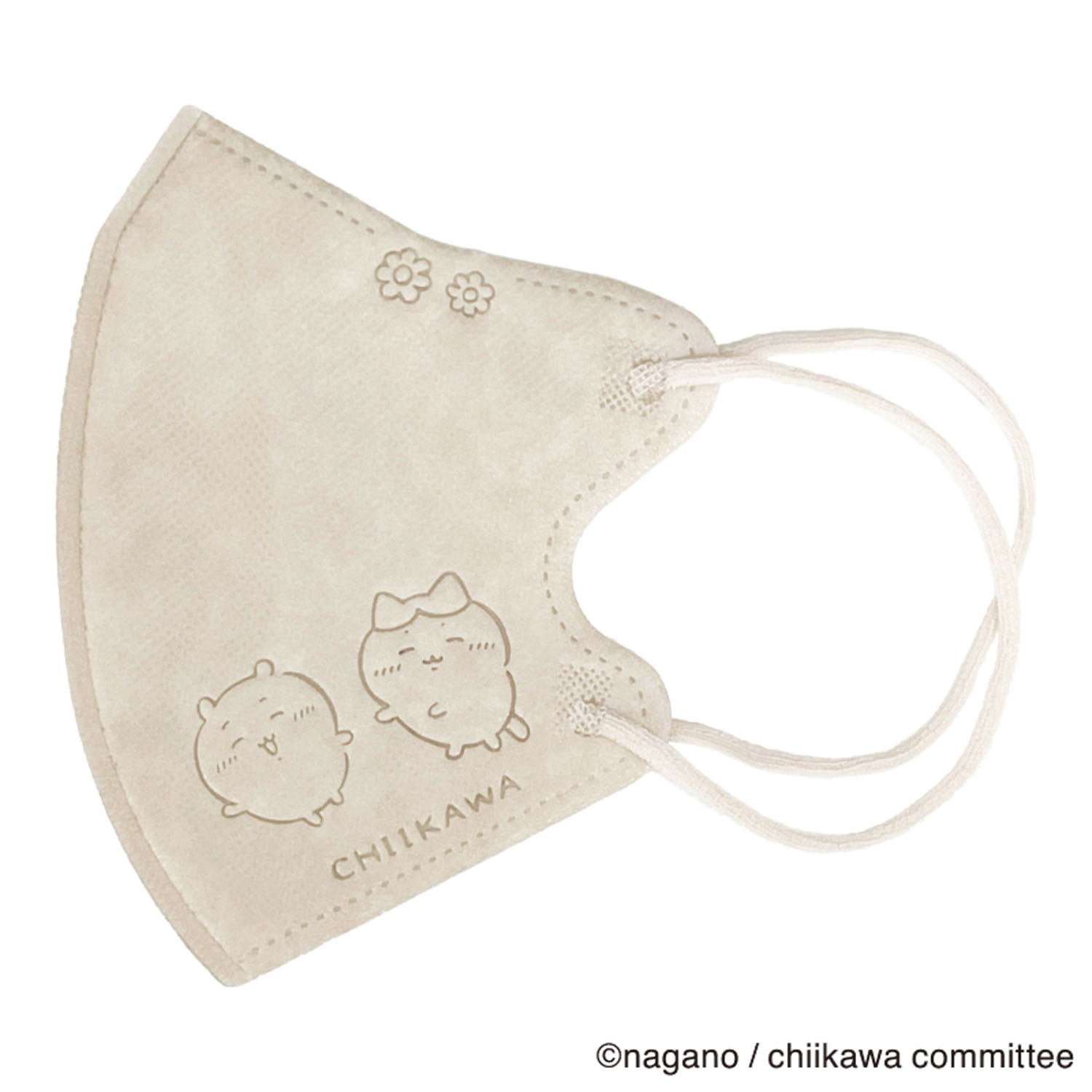 大人用 ちいかわ （スマイル） 3D 不織布マスク 5枚入＋ポーチ1枚付き - 画像2