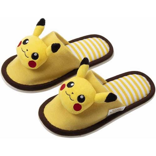 ポケットモンスター マスコット付き子供外縫いスリッパ ピカチュウ - 画像1