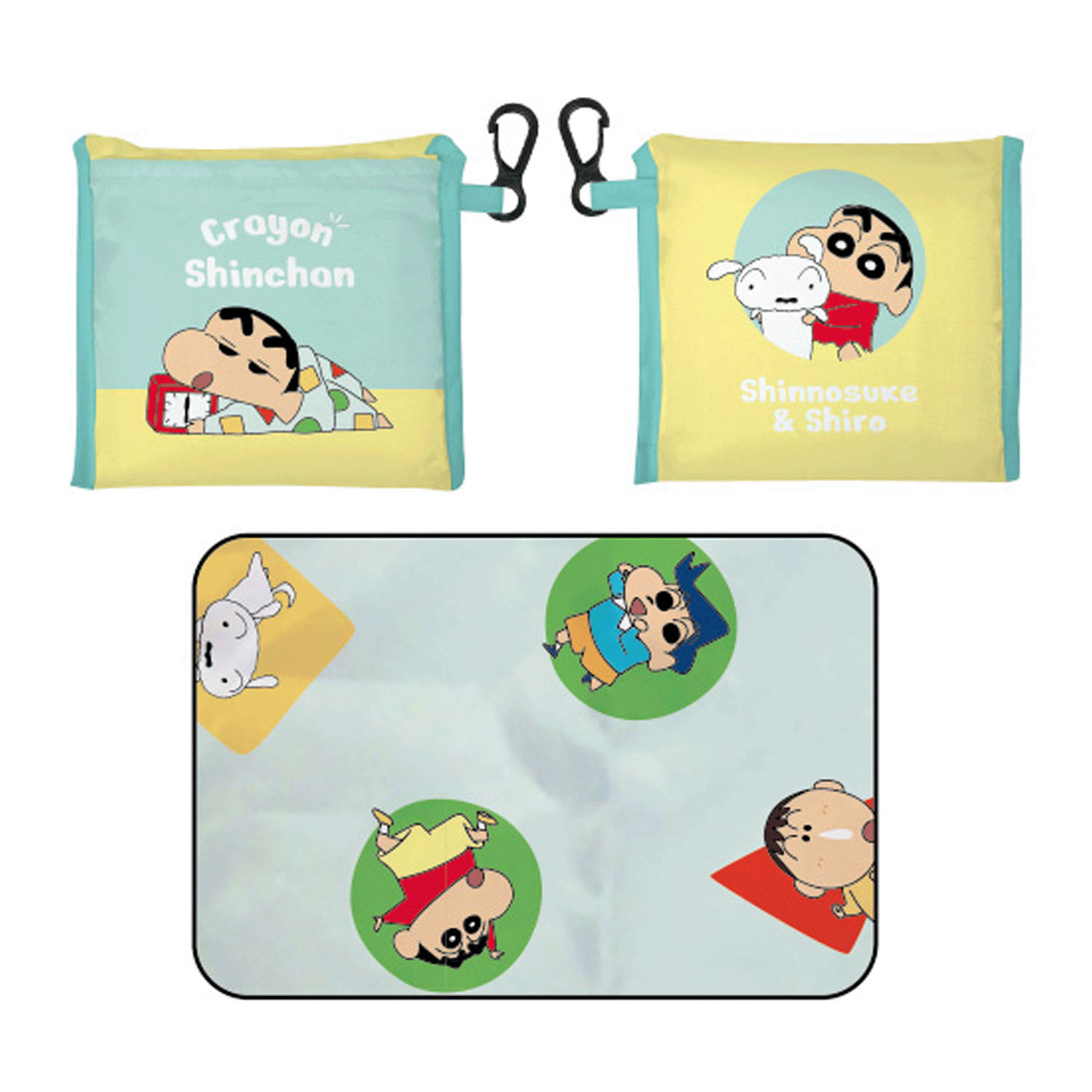 クレヨンしんちゃん ポケット付エコバッグ ミント - 画像2