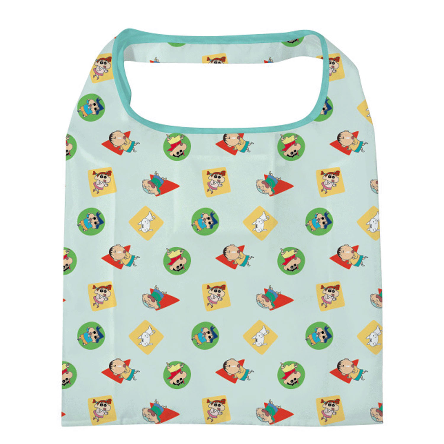 クレヨンしんちゃん ポケット付エコバッグ ミント - 画像1