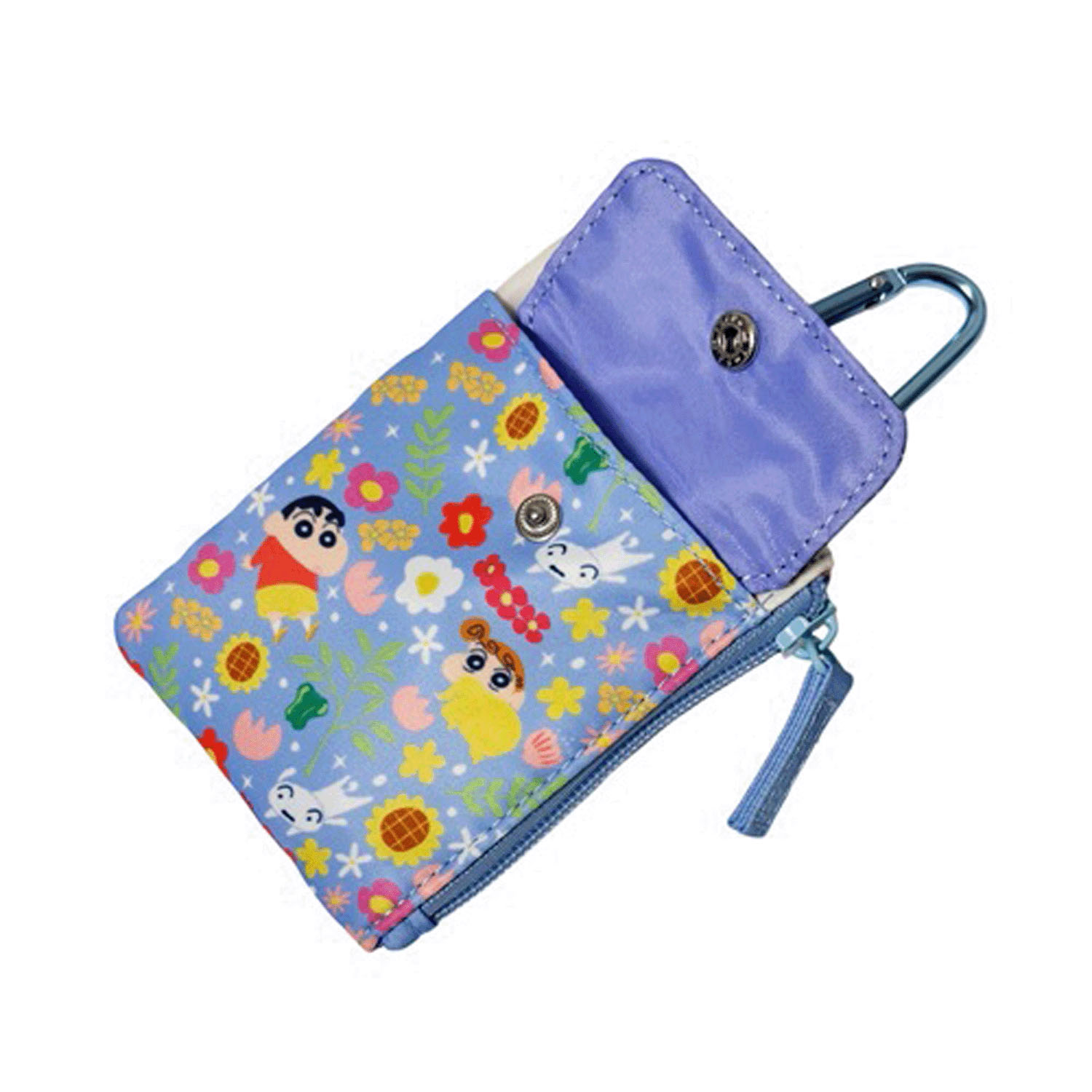 クレヨンしんちゃん リール付きパスケース フラワー ブルー - 画像3