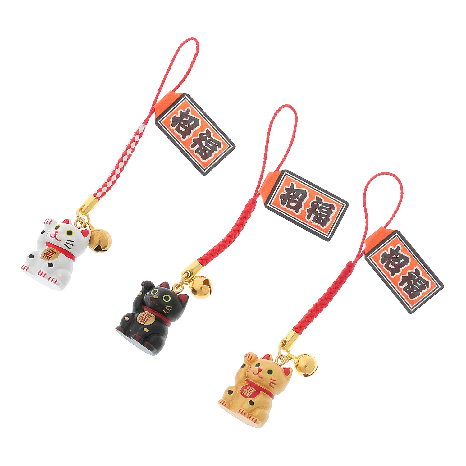 風水招き猫 根付