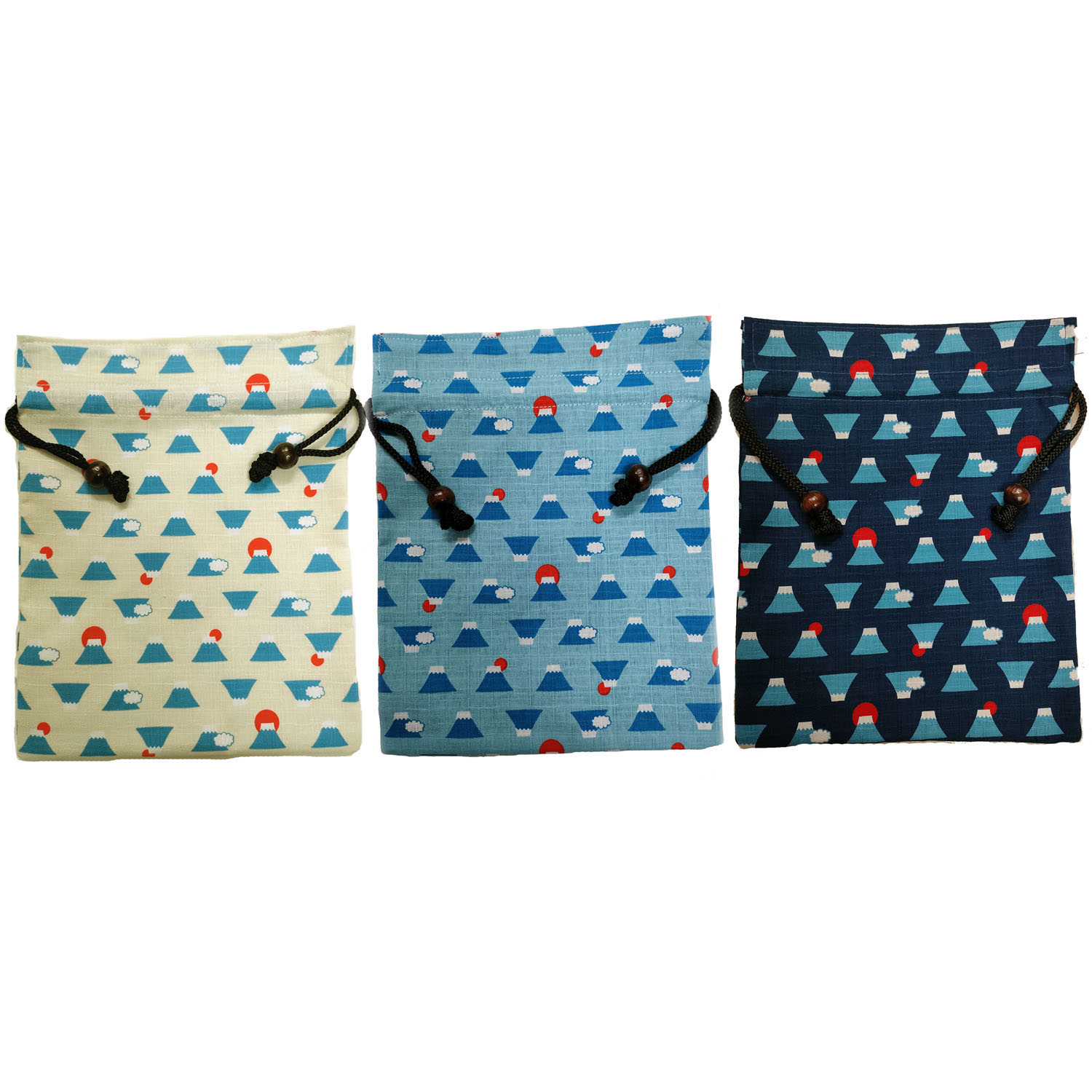 新富士山木玉付巾着 - 画像1