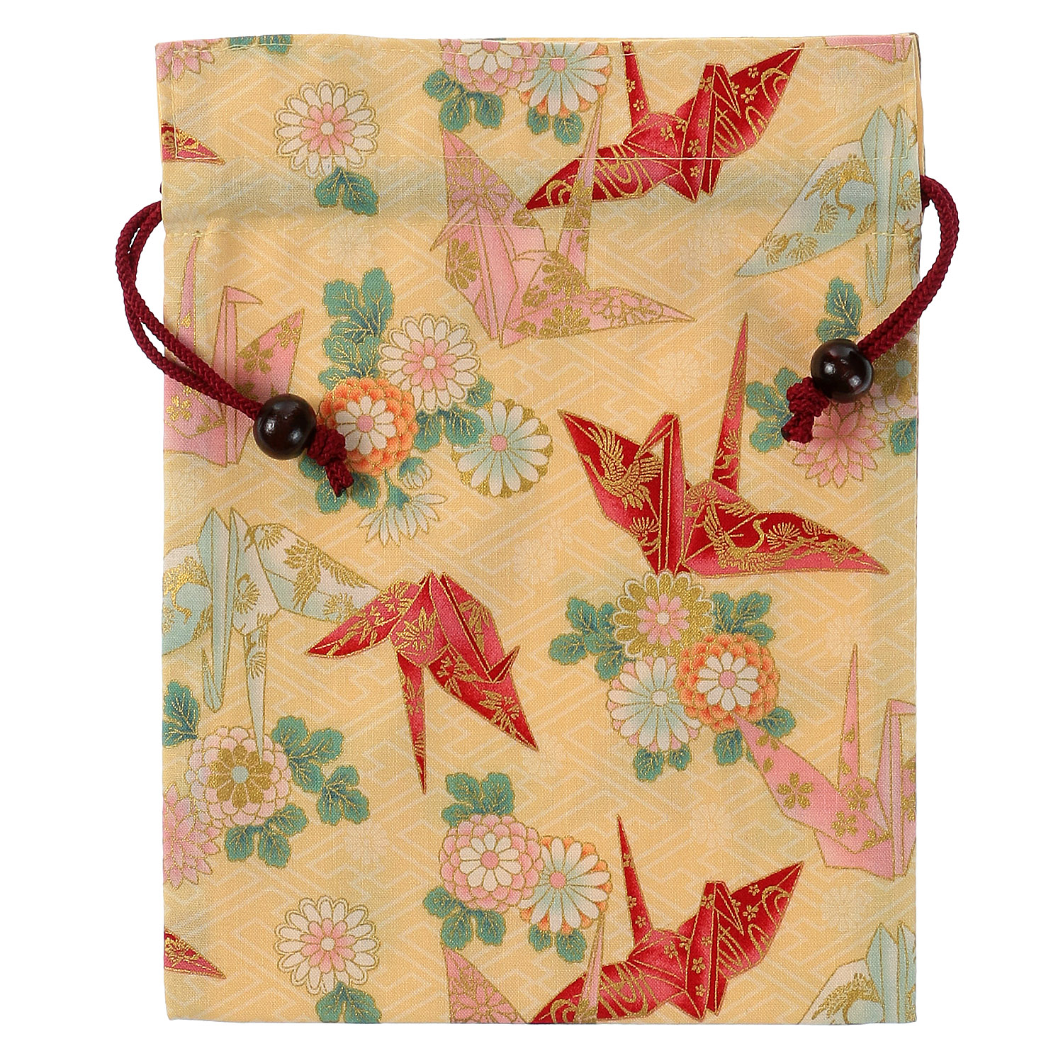 【63 緑、74 紺 在庫限りで終了】平巾着 折り鶴 - 画像2