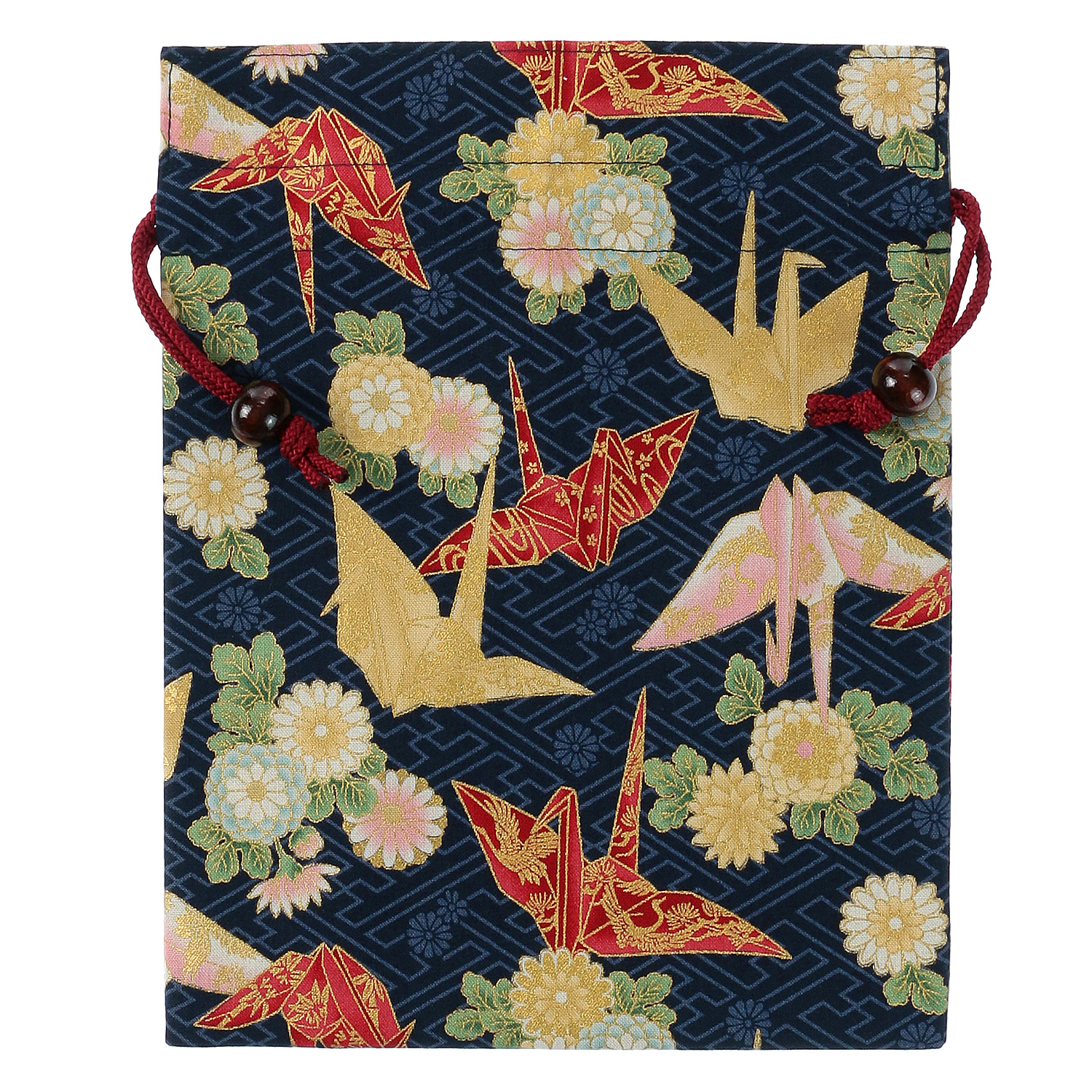 【63 緑、74 紺 在庫限りで終了】平巾着 折り鶴 - 画像4