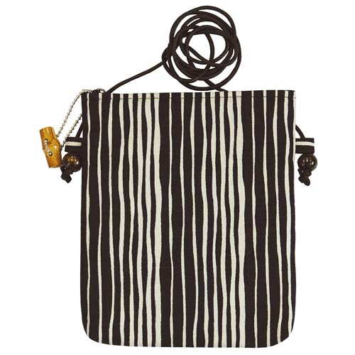 【74－00在庫限りで終了】よろけ縞天ファスナーポシェット - 画像1