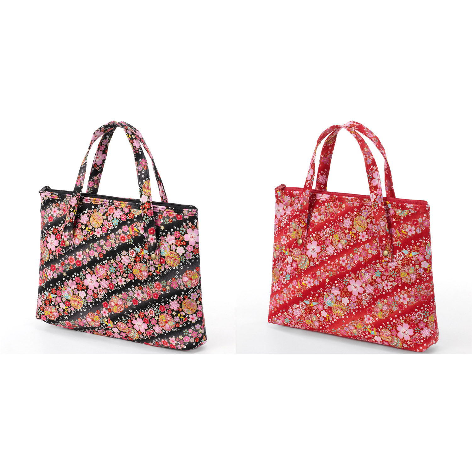 天ファスナー手提げ 花てまり - 画像1