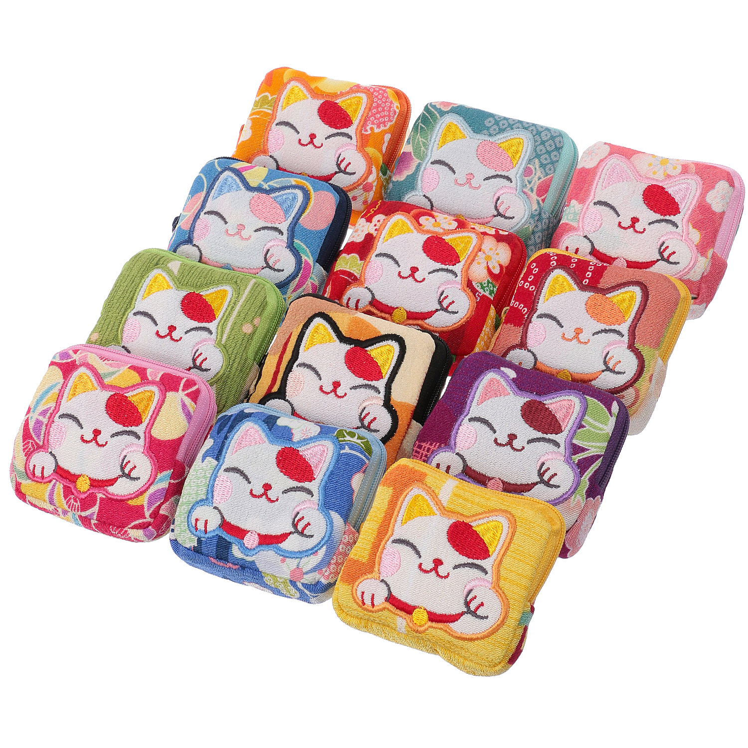 招き猫 四角コインケース