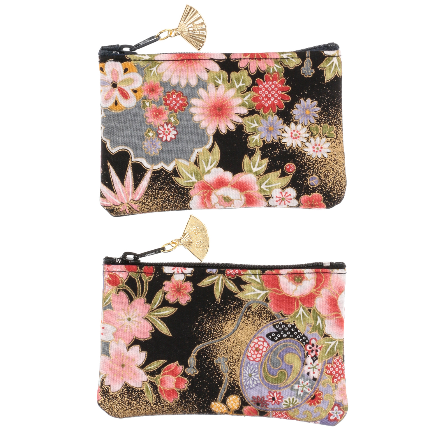 花小紋 金扇付き小銭入れ - 画像4