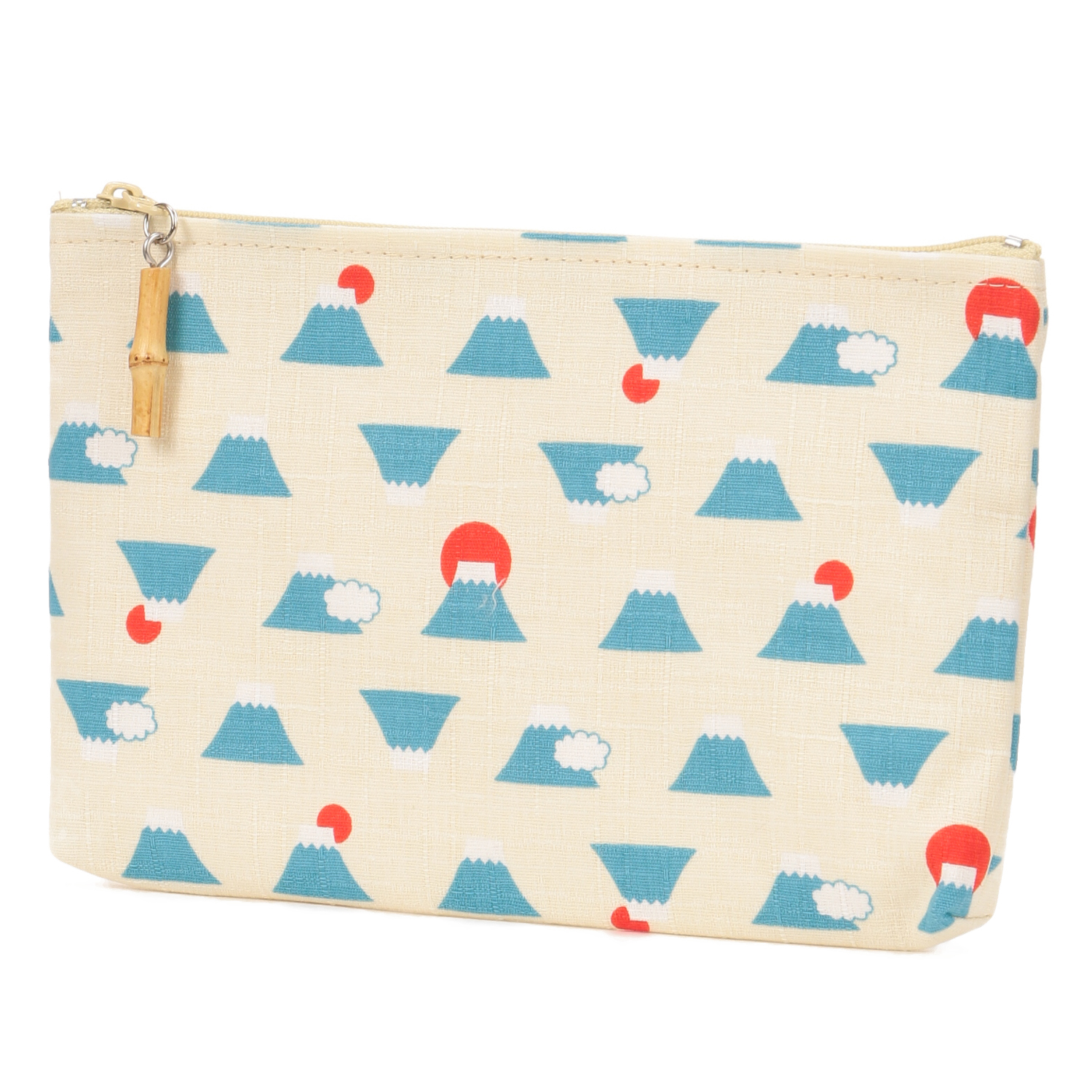 富士山柄 竹玉付角平ポーチ - 画像2