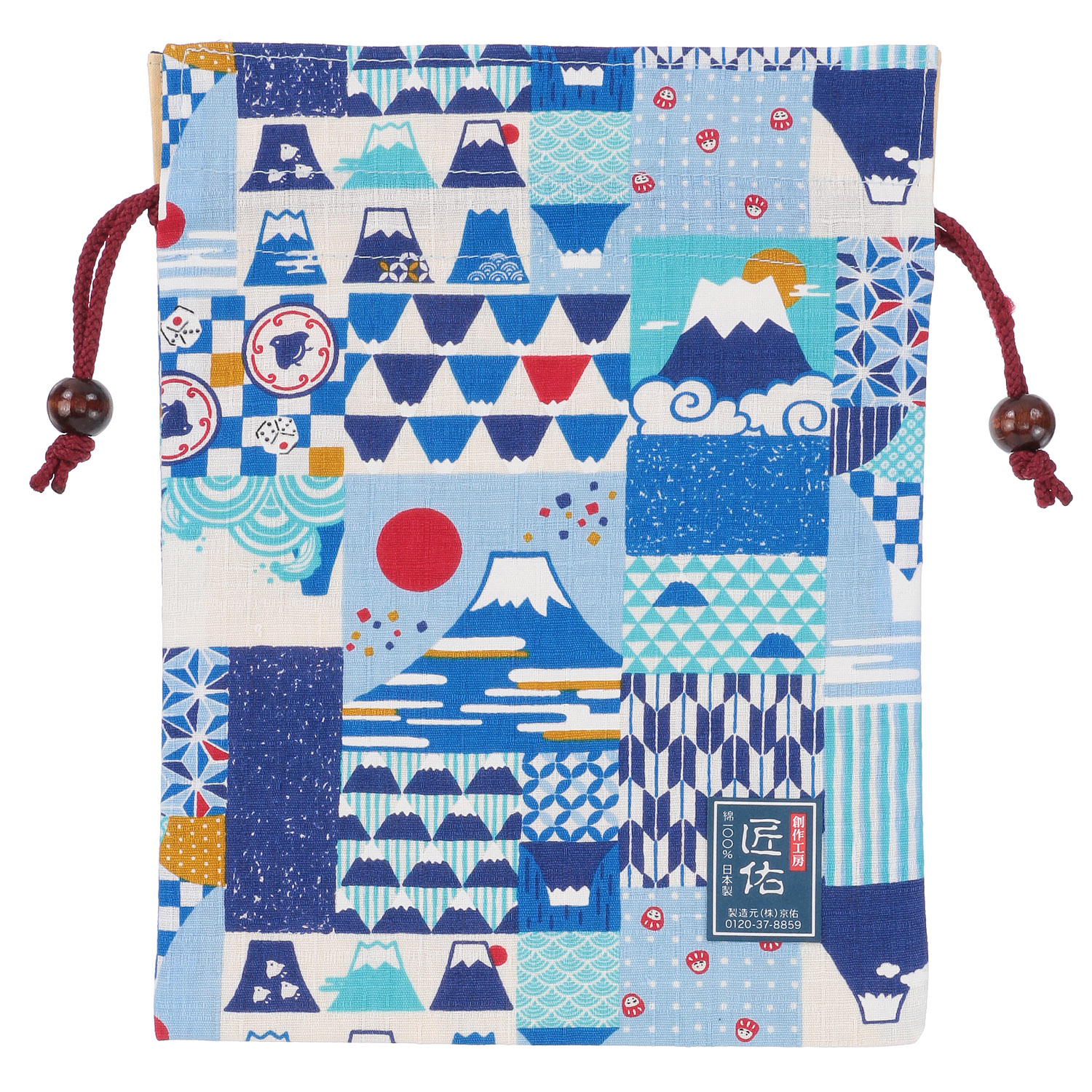 平巾着 縁起屋富士山