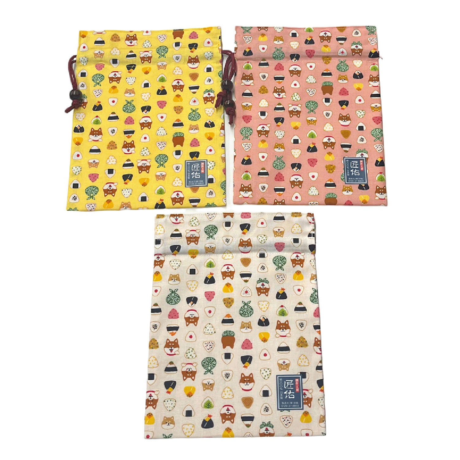 平巾着 柴犬おにぎり - 画像1