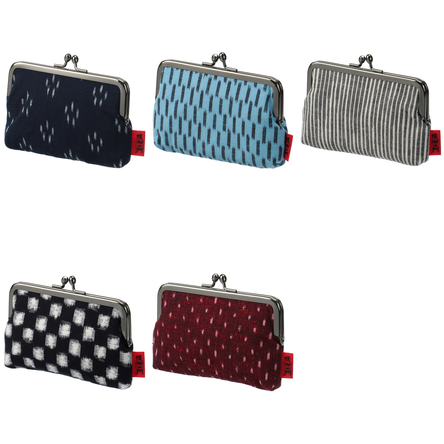 久留米絣 がま口3．8寸 カード入 - 画像1