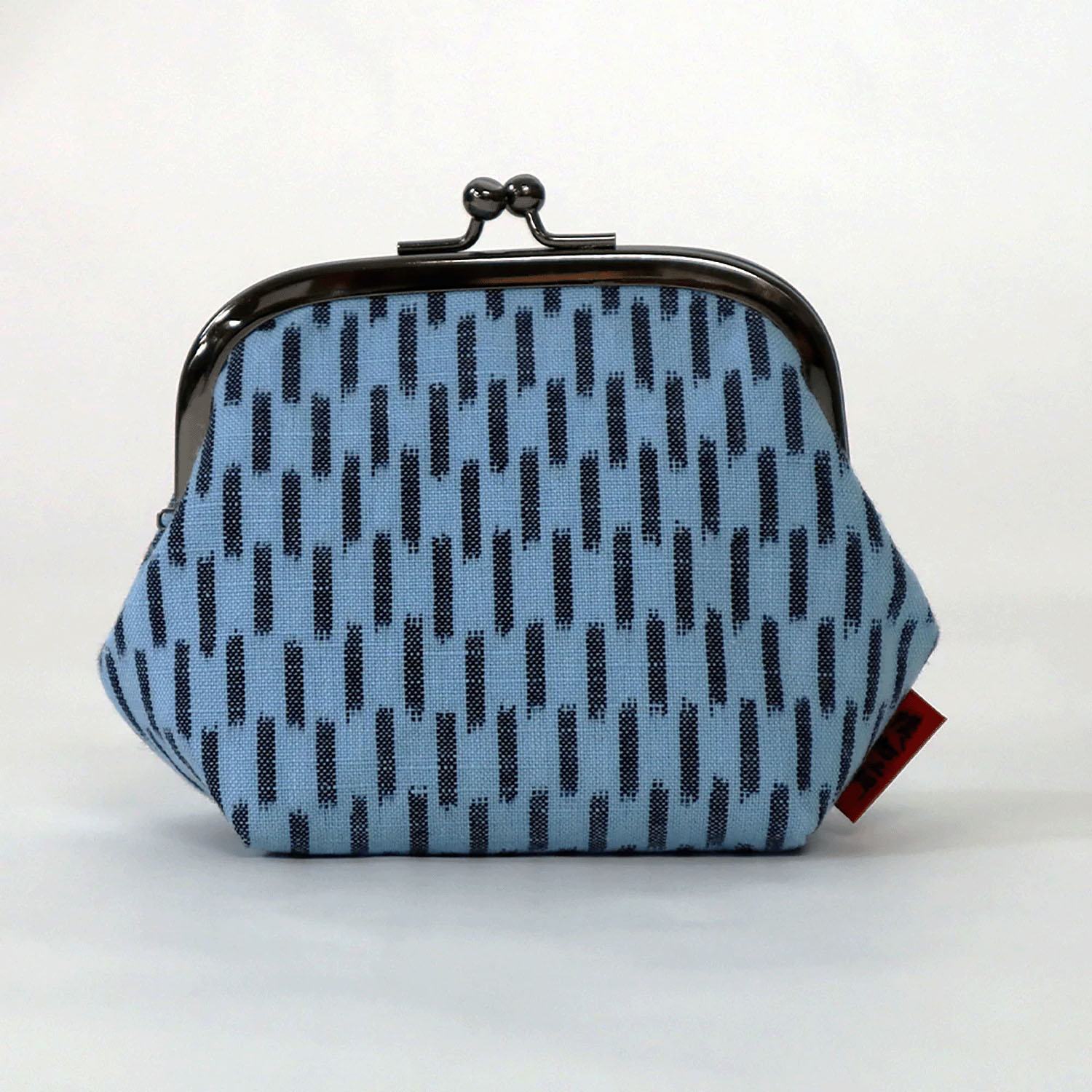 久留米絣 がま口3．5寸大 角丸 - 画像2