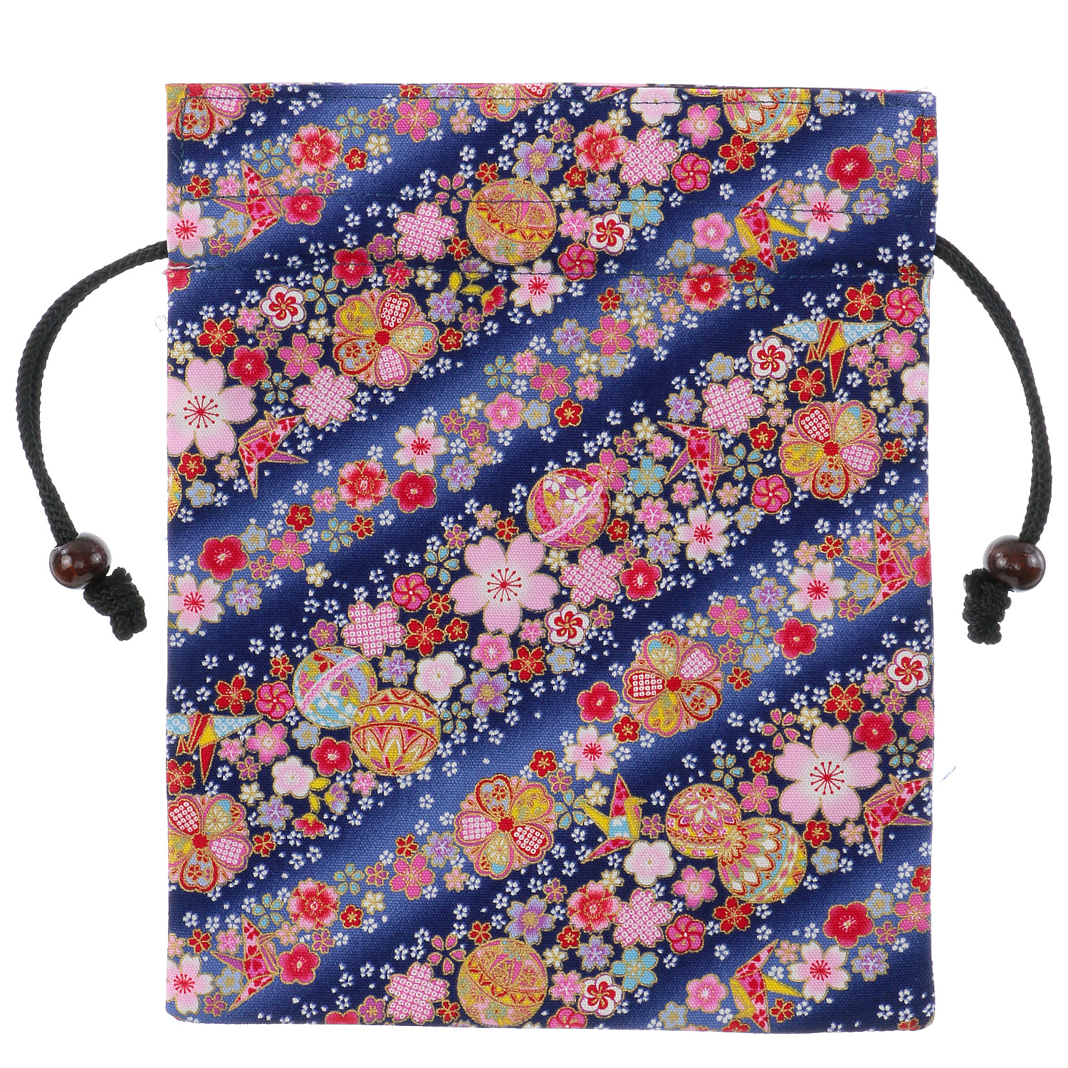 友禅花てまり 木玉付平巾着 - 画像4