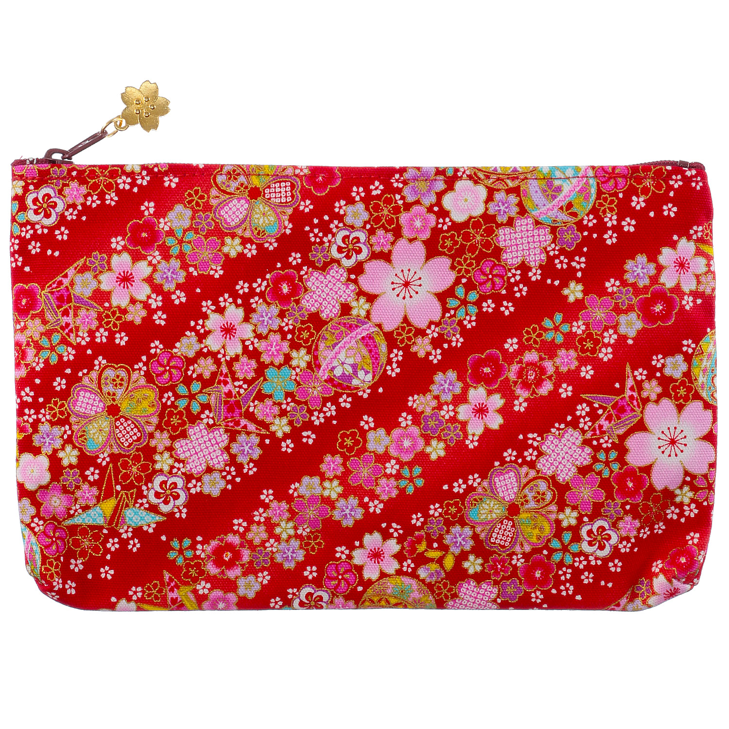 友禅花てまり  角平ポーチ - 画像3