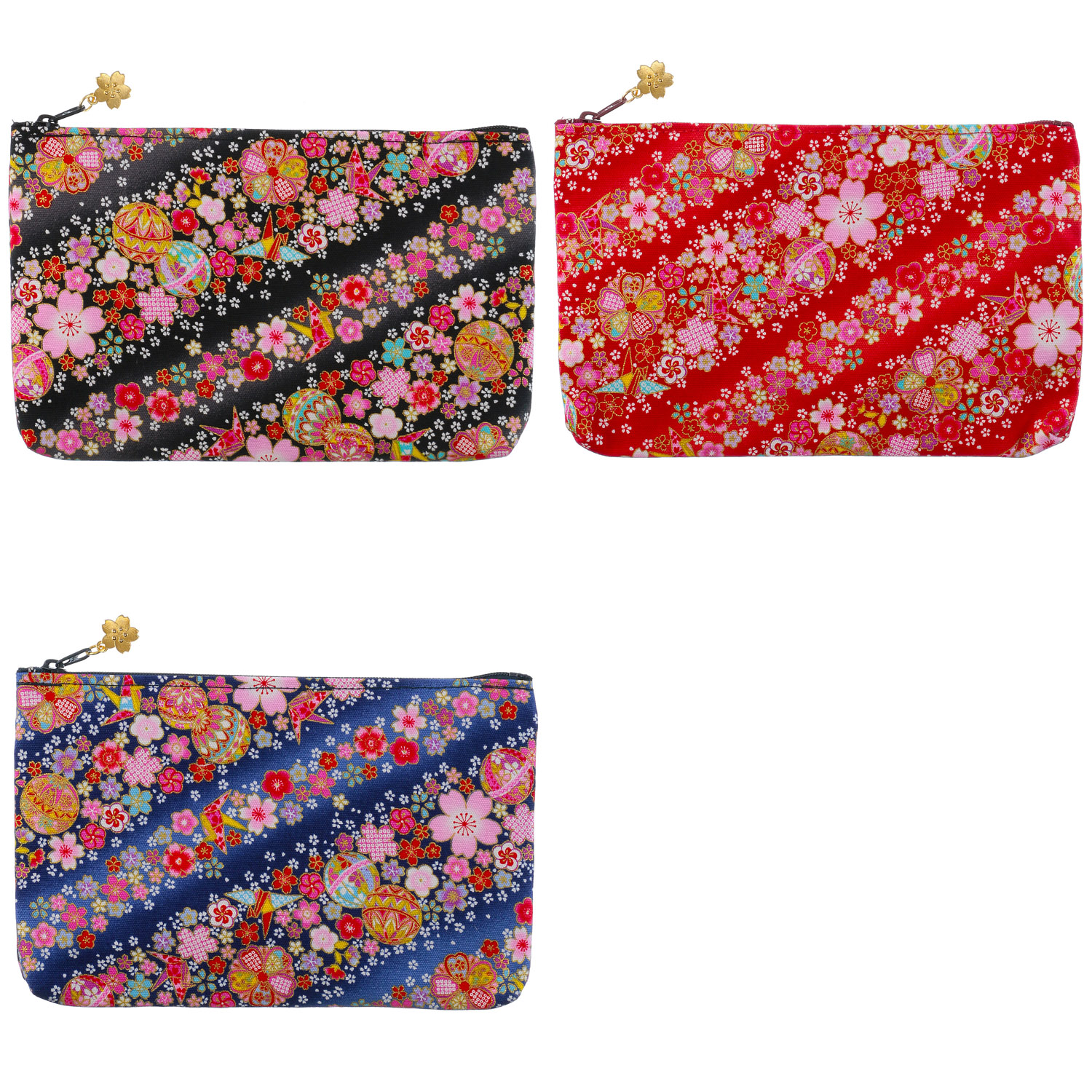 友禅花てまり  角平ポーチ