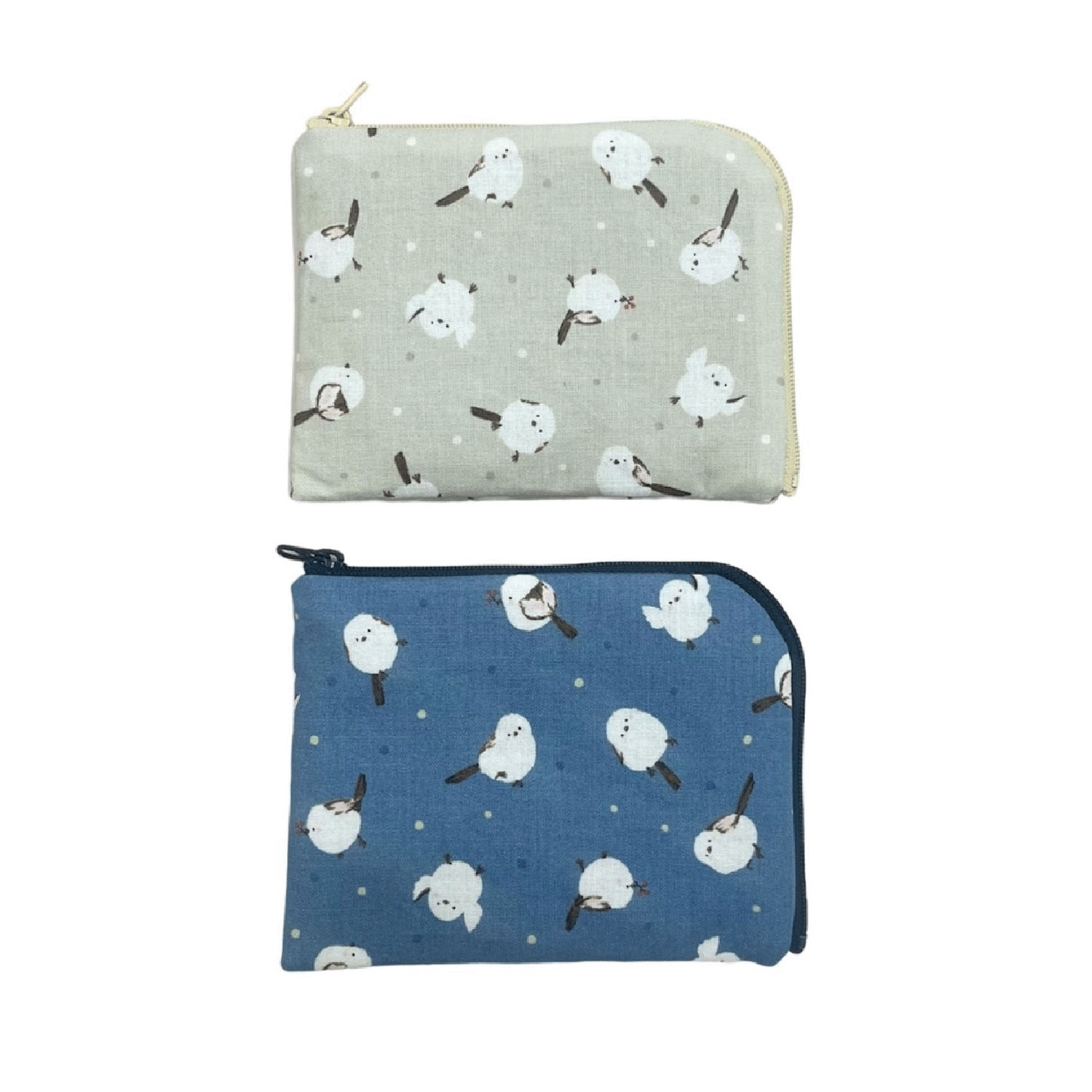 シマエナガL字型カードポーチ - 画像1