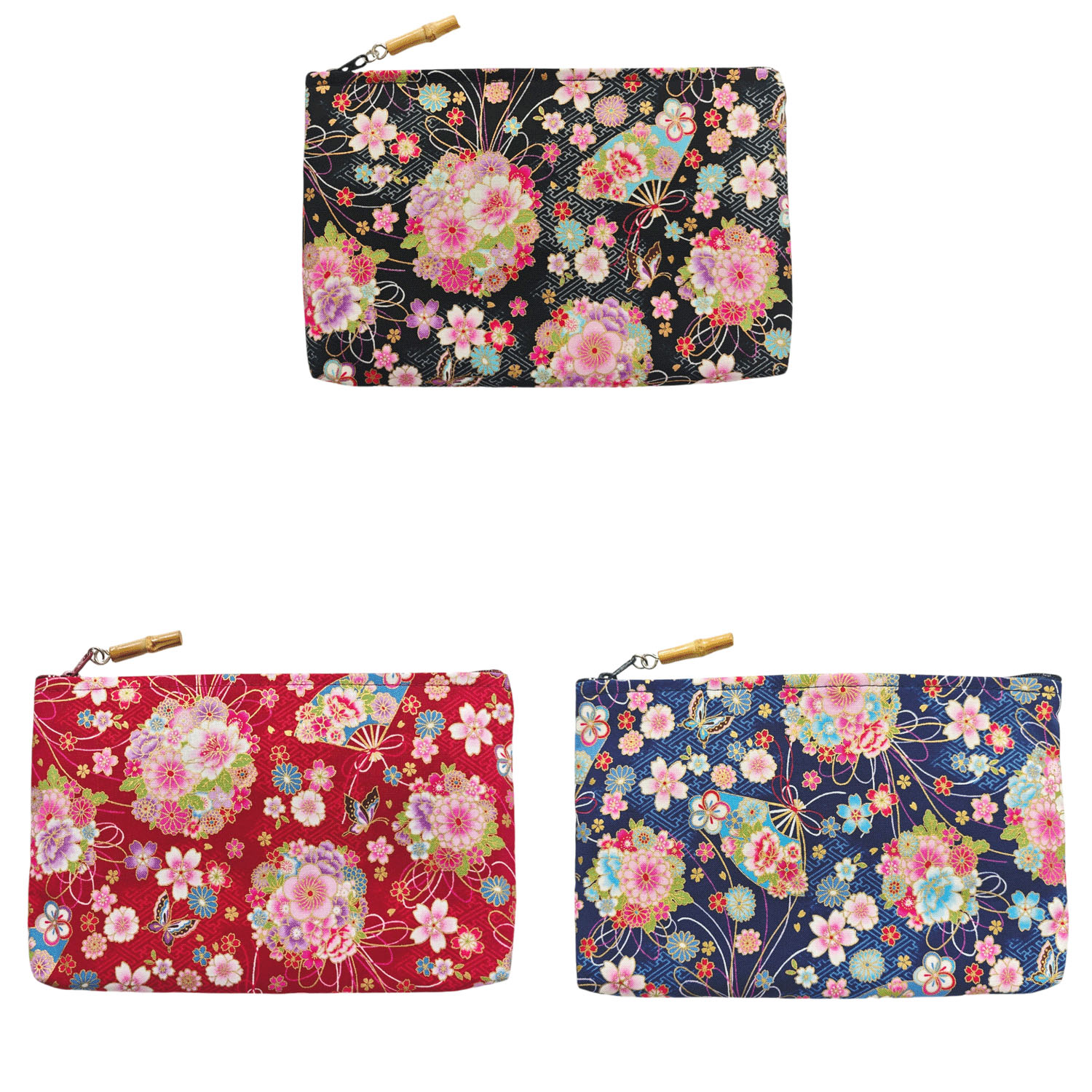 華ざくら 竹玉付角平ポーチ - 画像1