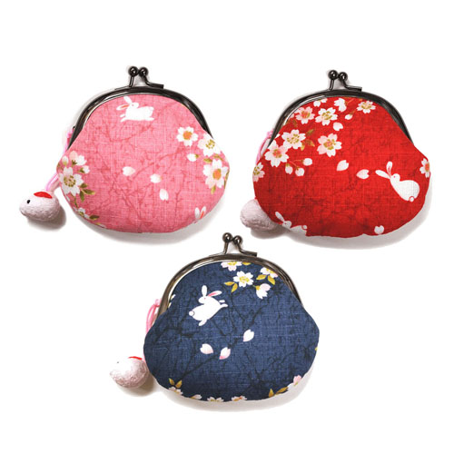 桜うさぎ付 2・5口金小銭入 - 画像1