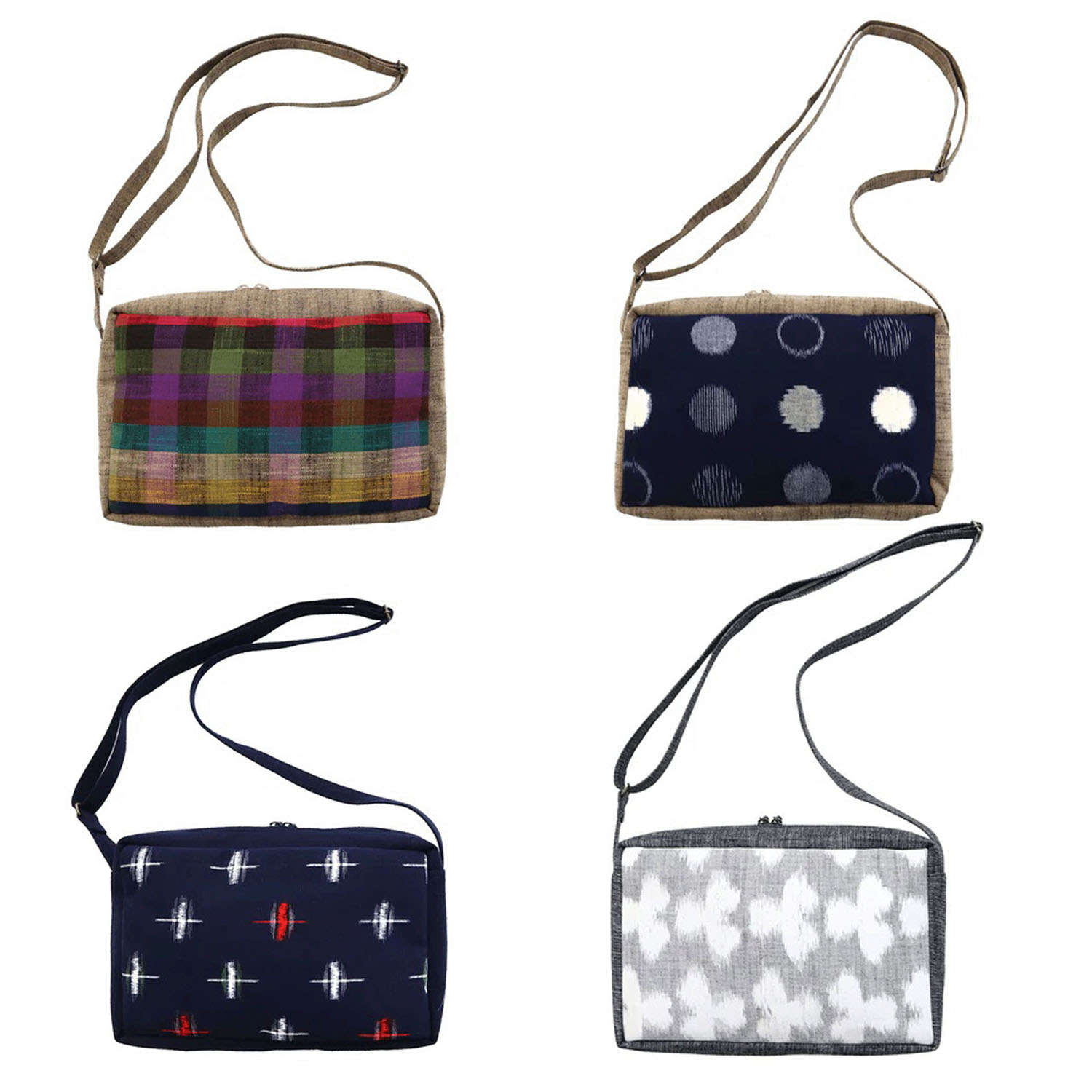 久留米絣 儀右ヱ門 ポシェット おかすり横型 - 画像1