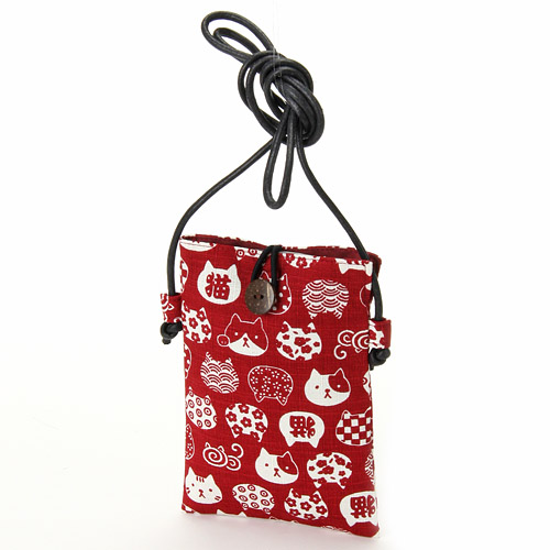 【ボタンカラー順次変更予定】にゃんこもん スマホポーチ - 画像1